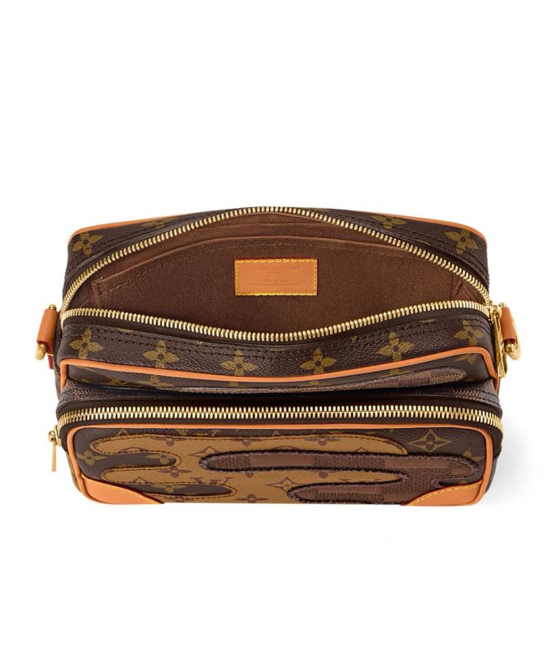 LOUIS VUITTON Коричневая кожаная сумка на плечо, фото 3