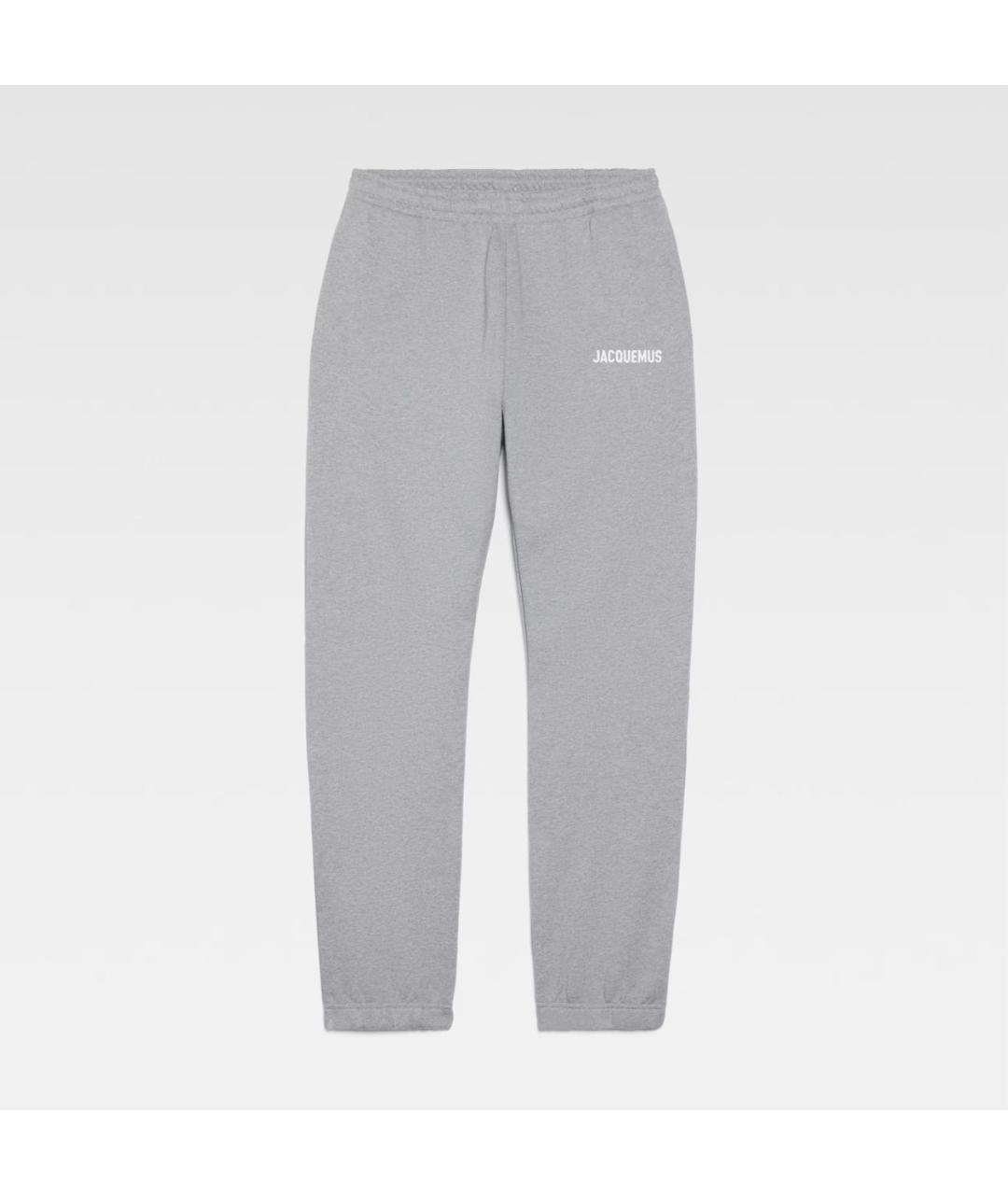 JACQUEMUS Серые хлопковые повседневные брюки, фото 5