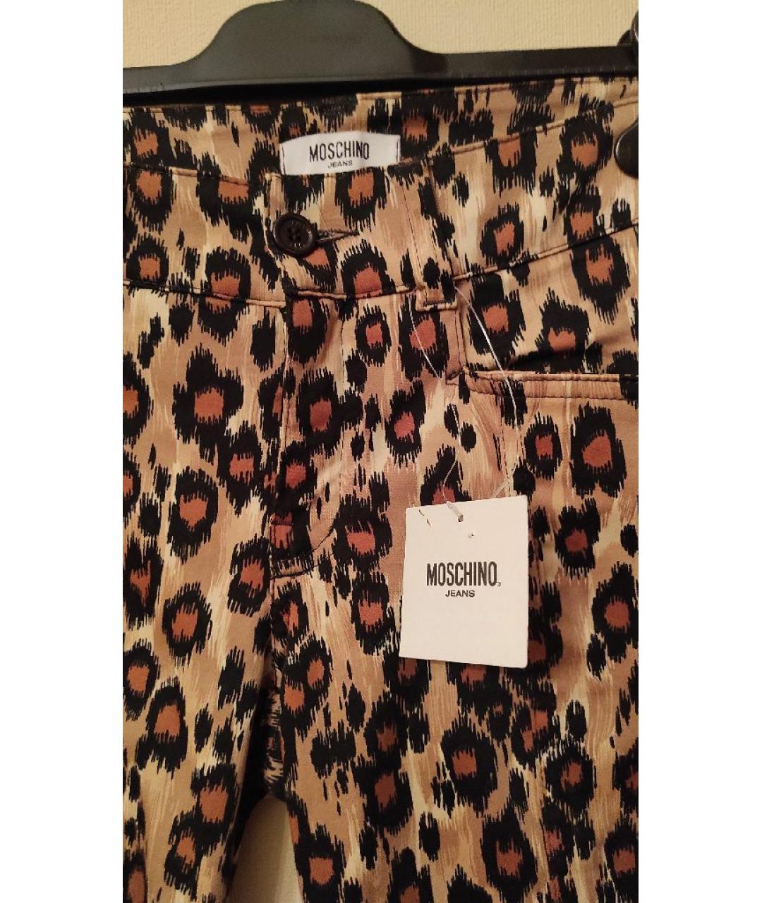 MOSCHINO Мульти хлопко-эластановые брюки узкие, фото 3
