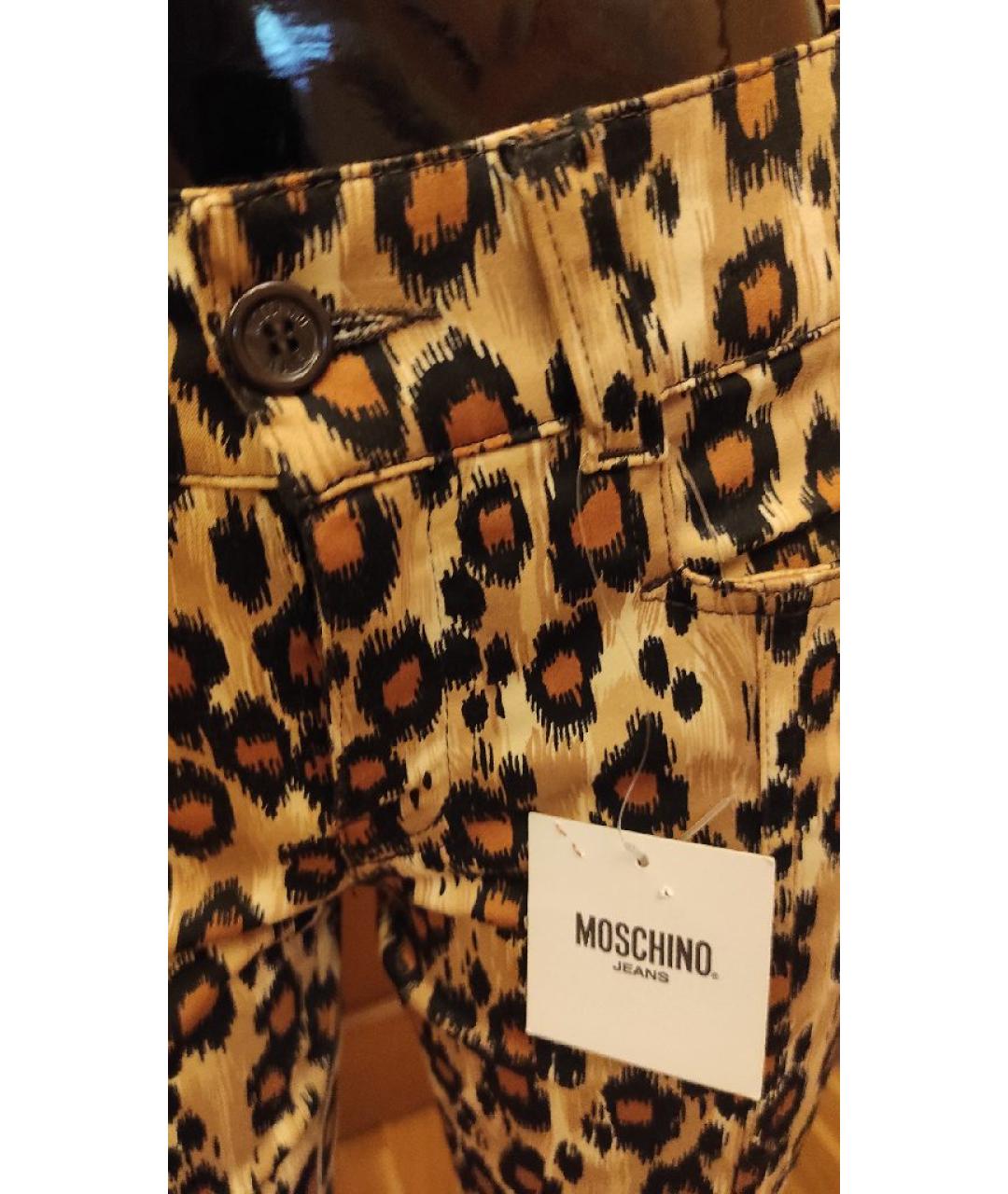 MOSCHINO Мульти хлопко-эластановые брюки узкие, фото 9