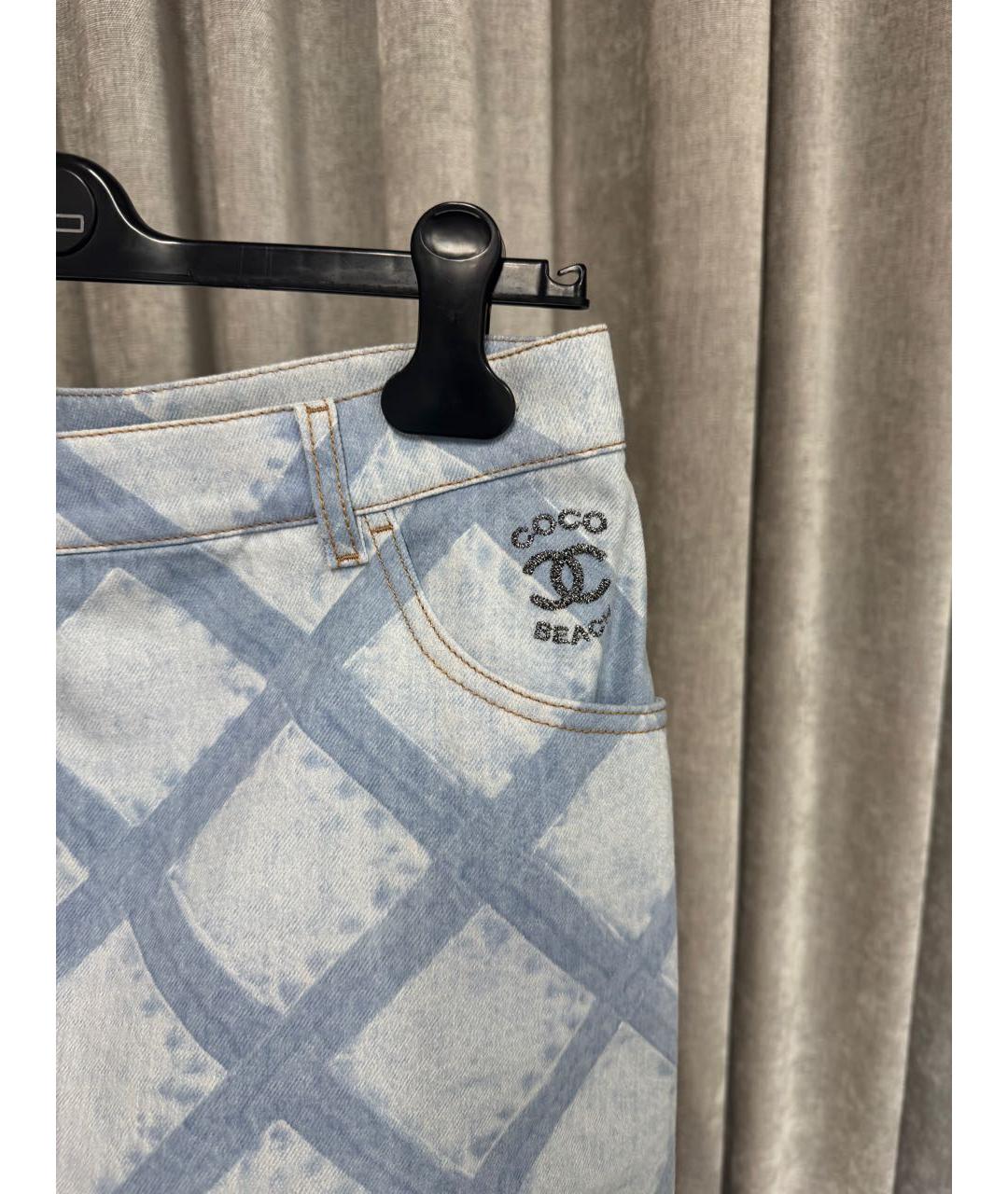 CHANEL Голубые хлопковые шорты, фото 4