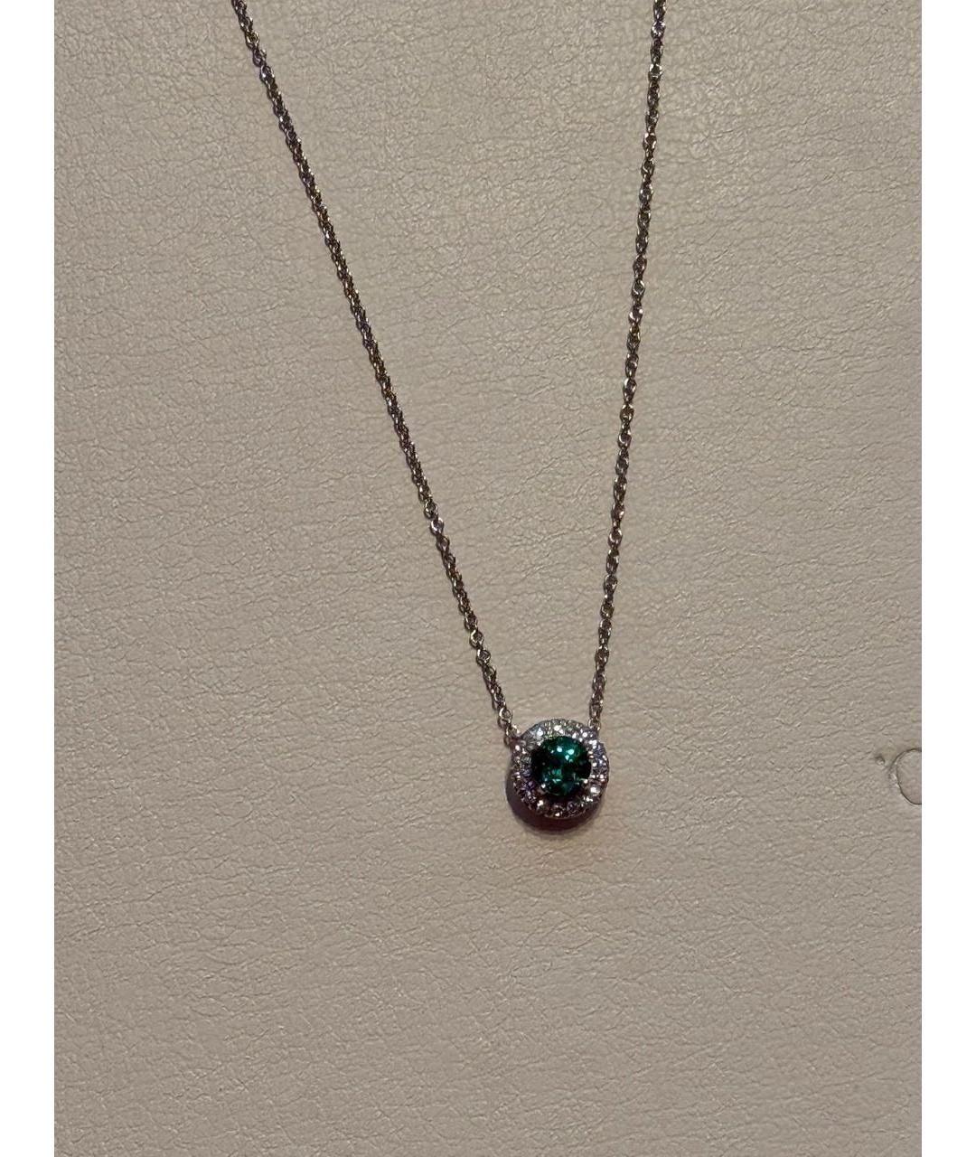 TIFFANY&CO Зеленая платиновая подвеска, фото 2