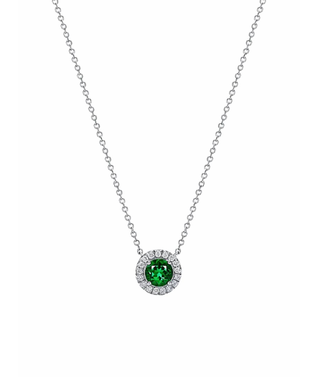 TIFFANY&CO Зеленая платиновая подвеска, фото 1
