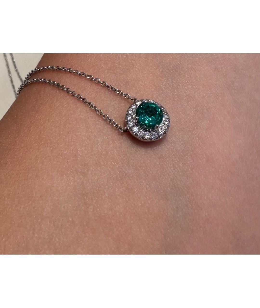 TIFFANY&CO Зеленая платиновая подвеска, фото 6