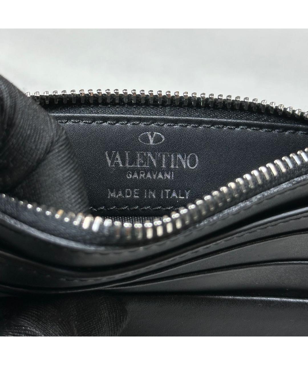 VALENTINO Черный кожаный кардхолдер, фото 5