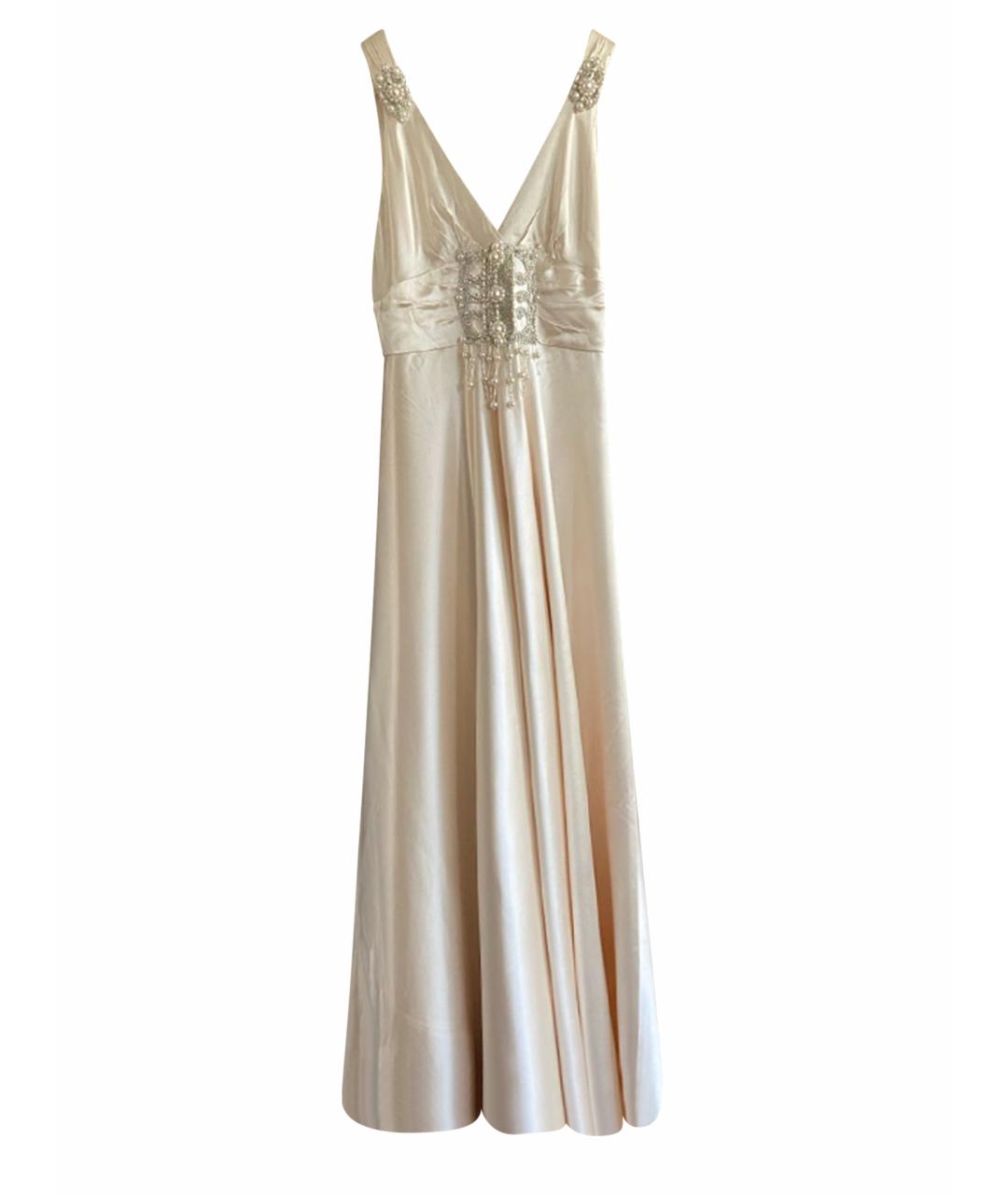JENNY PACKHAM Бежевое шелковое свадебное платье, фото 1
