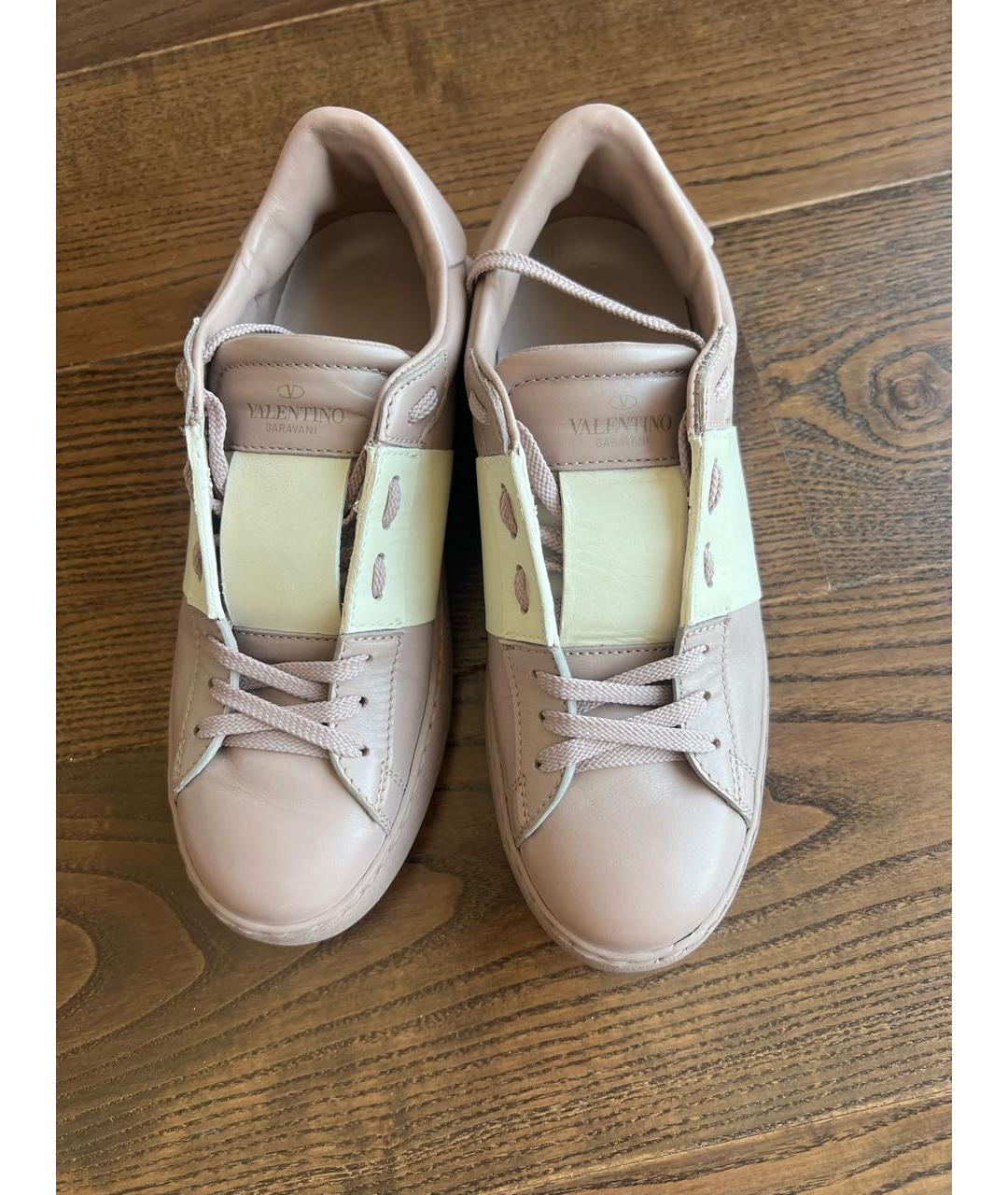 VALENTINO Розовые кожаные кроссовки, фото 2