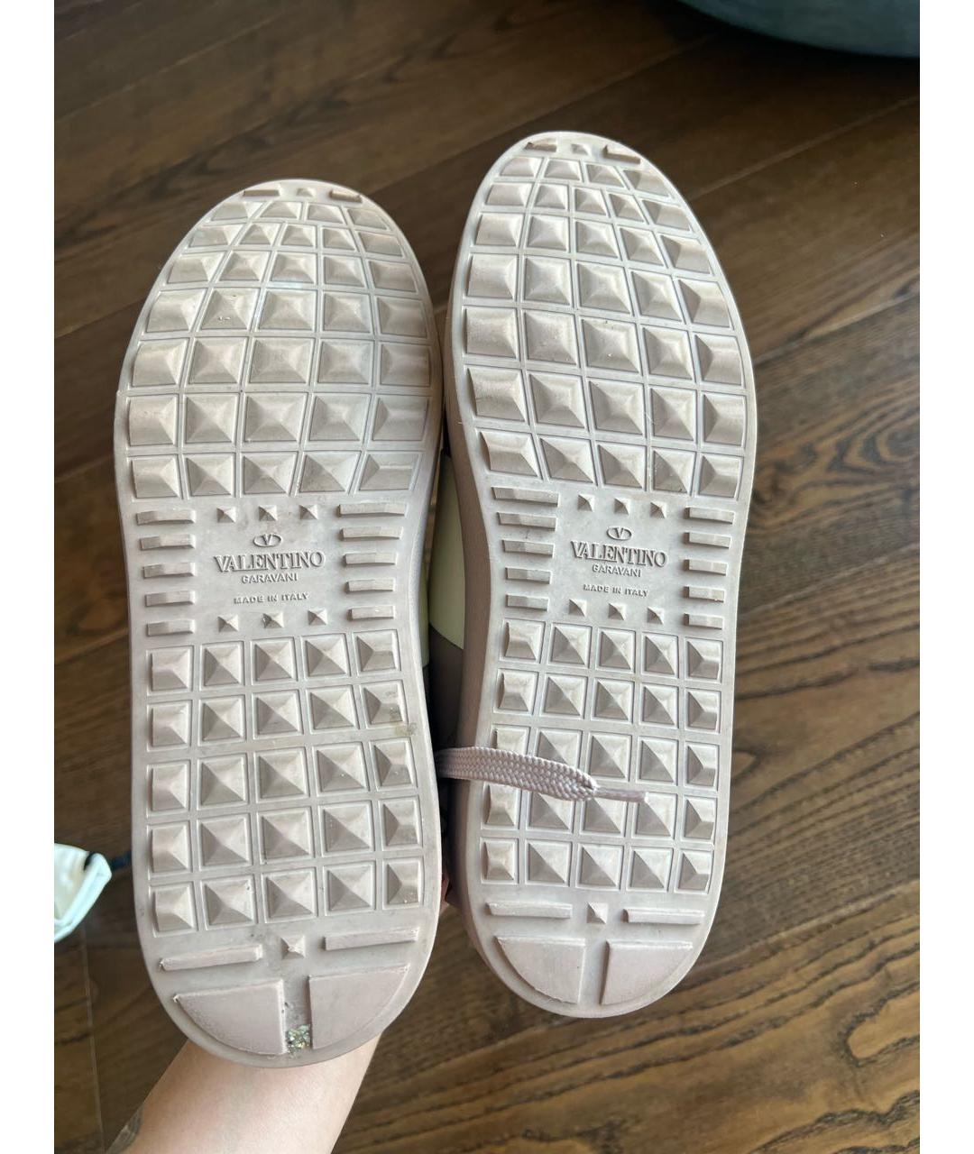 VALENTINO Розовые кожаные кроссовки, фото 4