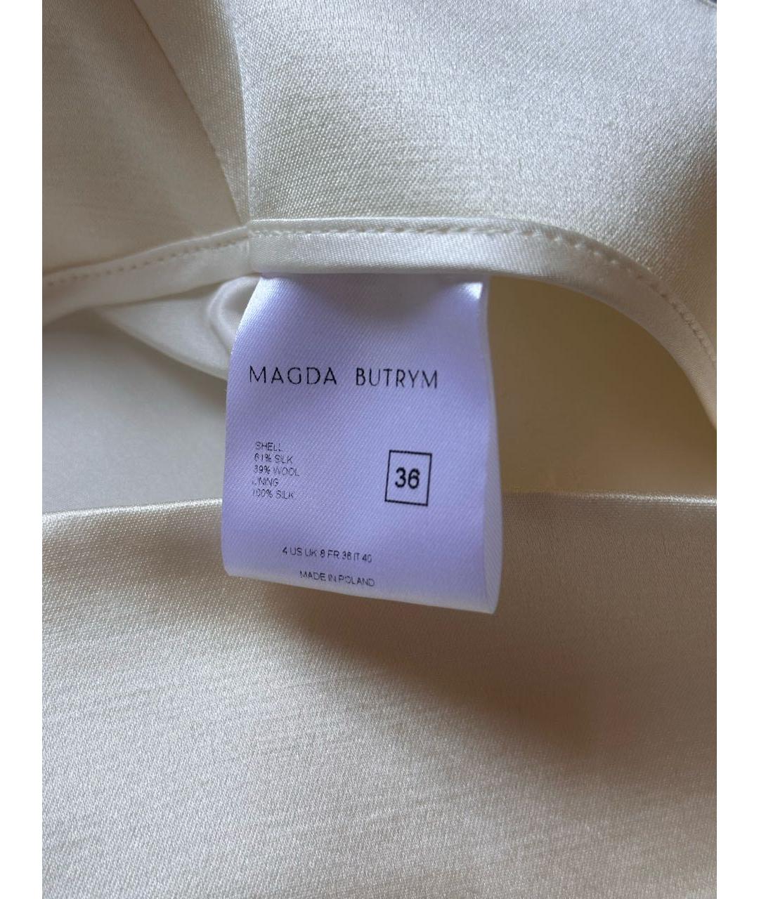 MAGDA BUTRYM Бежевая шелковая юбка мини, фото 3