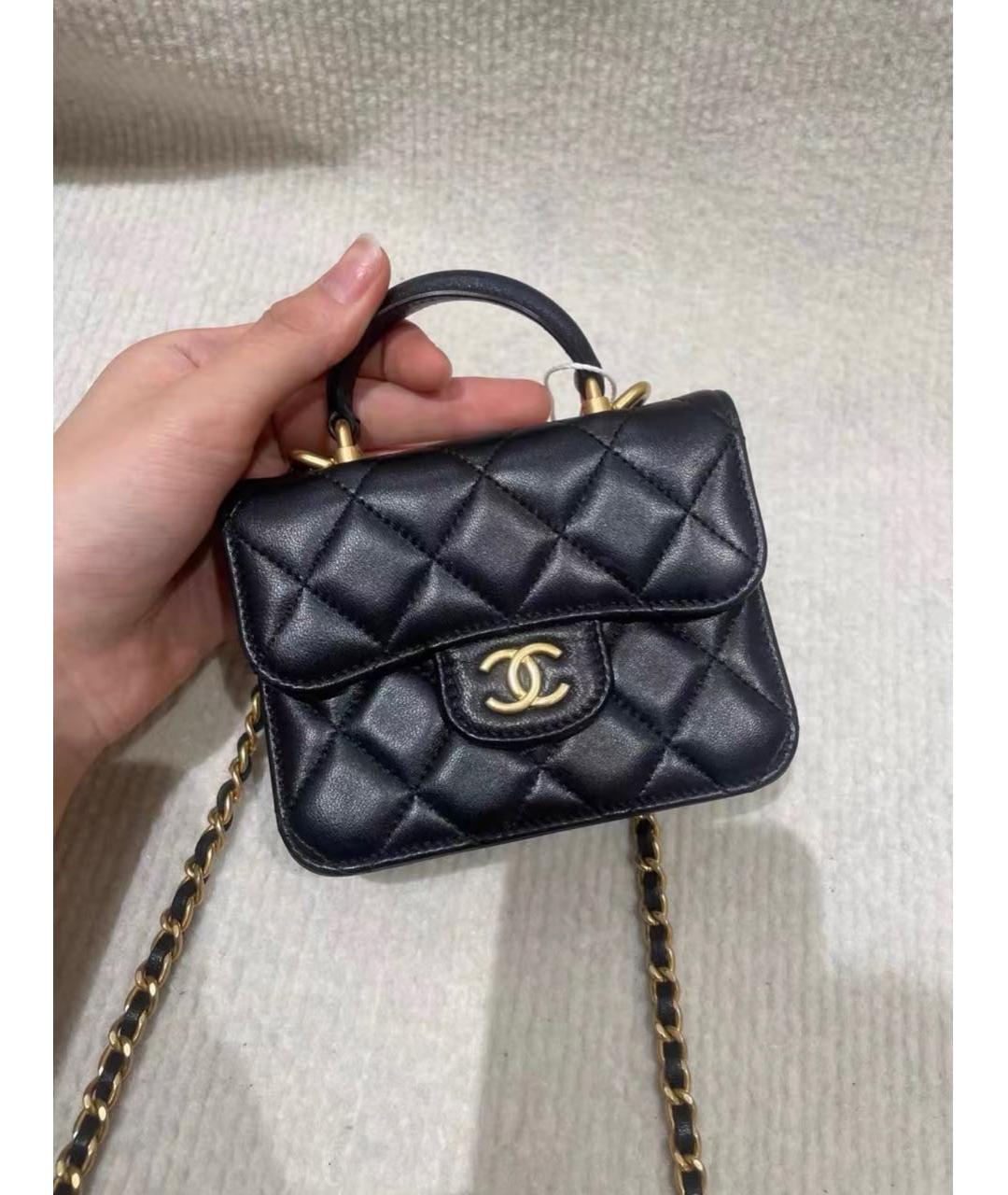 CHANEL Черная кожаная сумка через плечо, фото 2