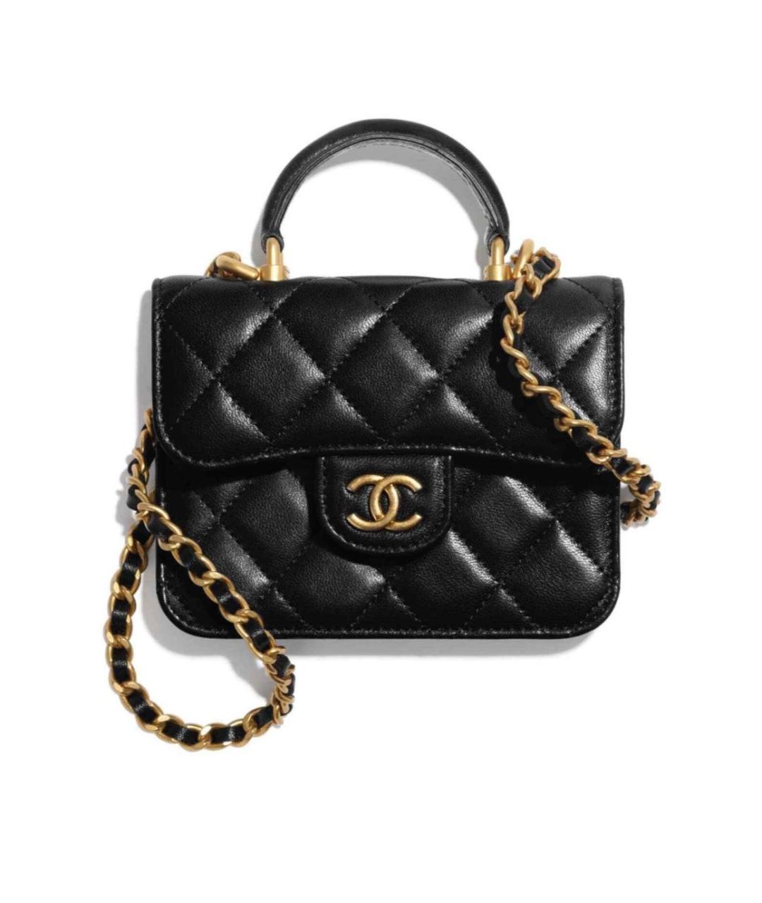 CHANEL Черная кожаная сумка через плечо, фото 8