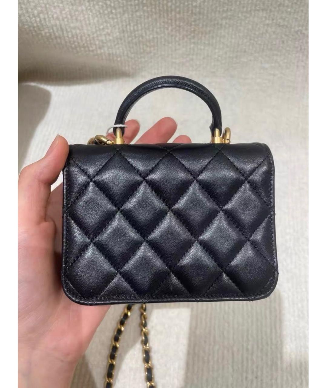 CHANEL Черная кожаная сумка через плечо, фото 3