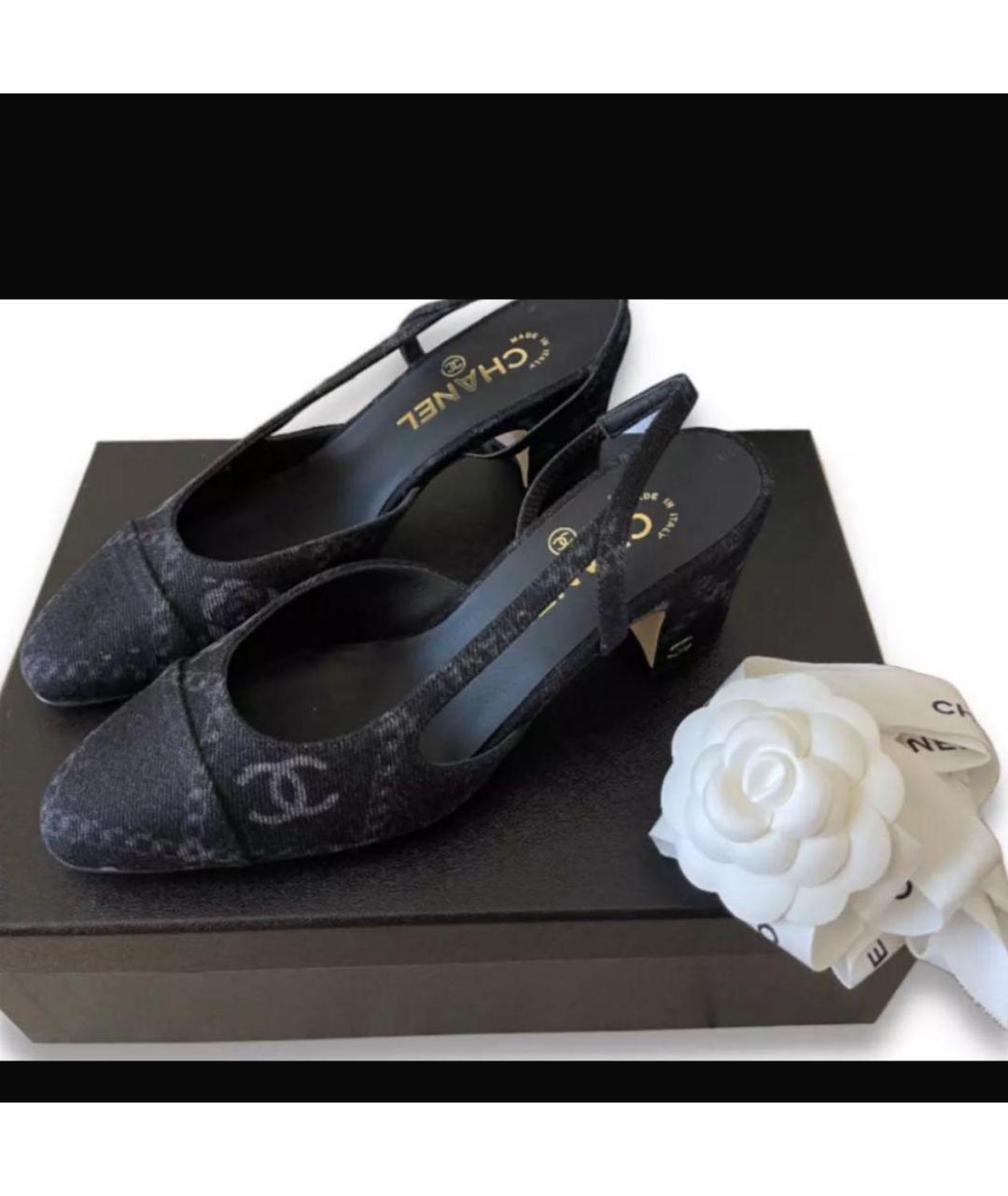 CHANEL Антрацитовые сабо, фото 2