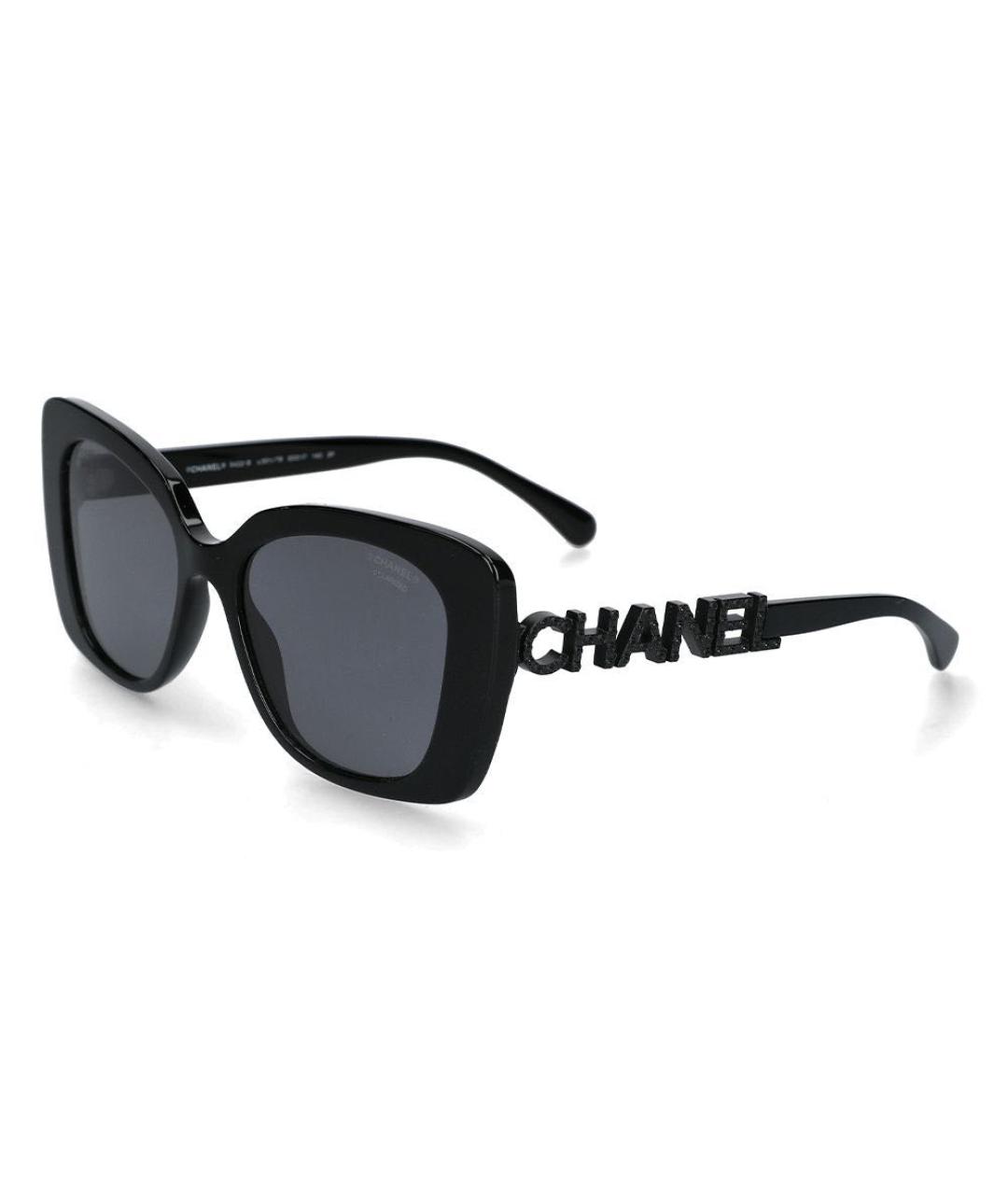 CHANEL Черные пластиковые солнцезащитные очки, фото 6