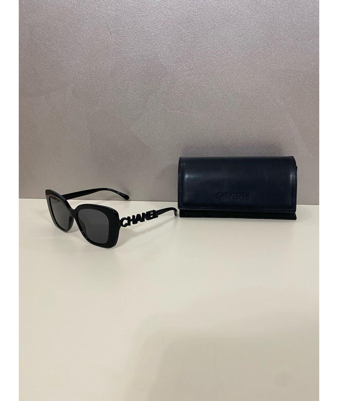 CHANEL Черные пластиковые солнцезащитные очки, фото 5