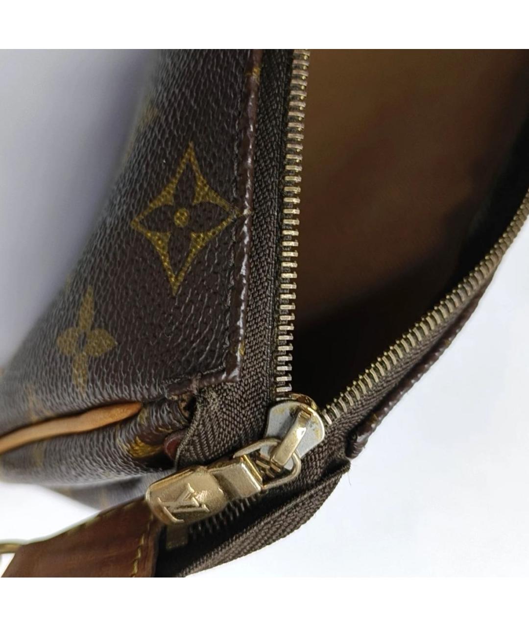 LOUIS VUITTON Коричневая кожаная сумка через плечо, фото 8