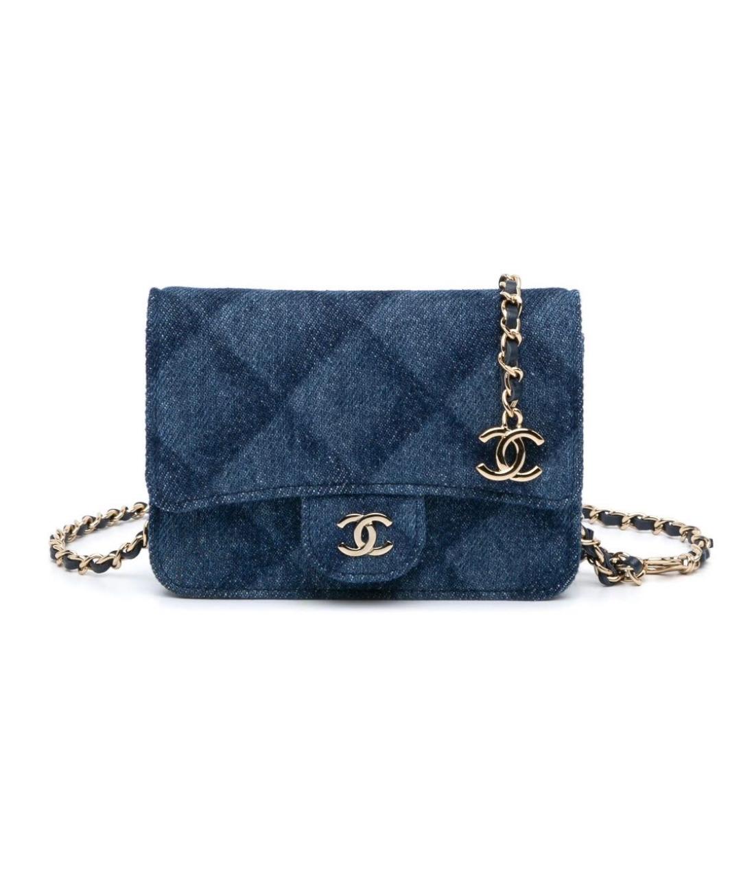 CHANEL Синяя деним поясная сумка, фото 5