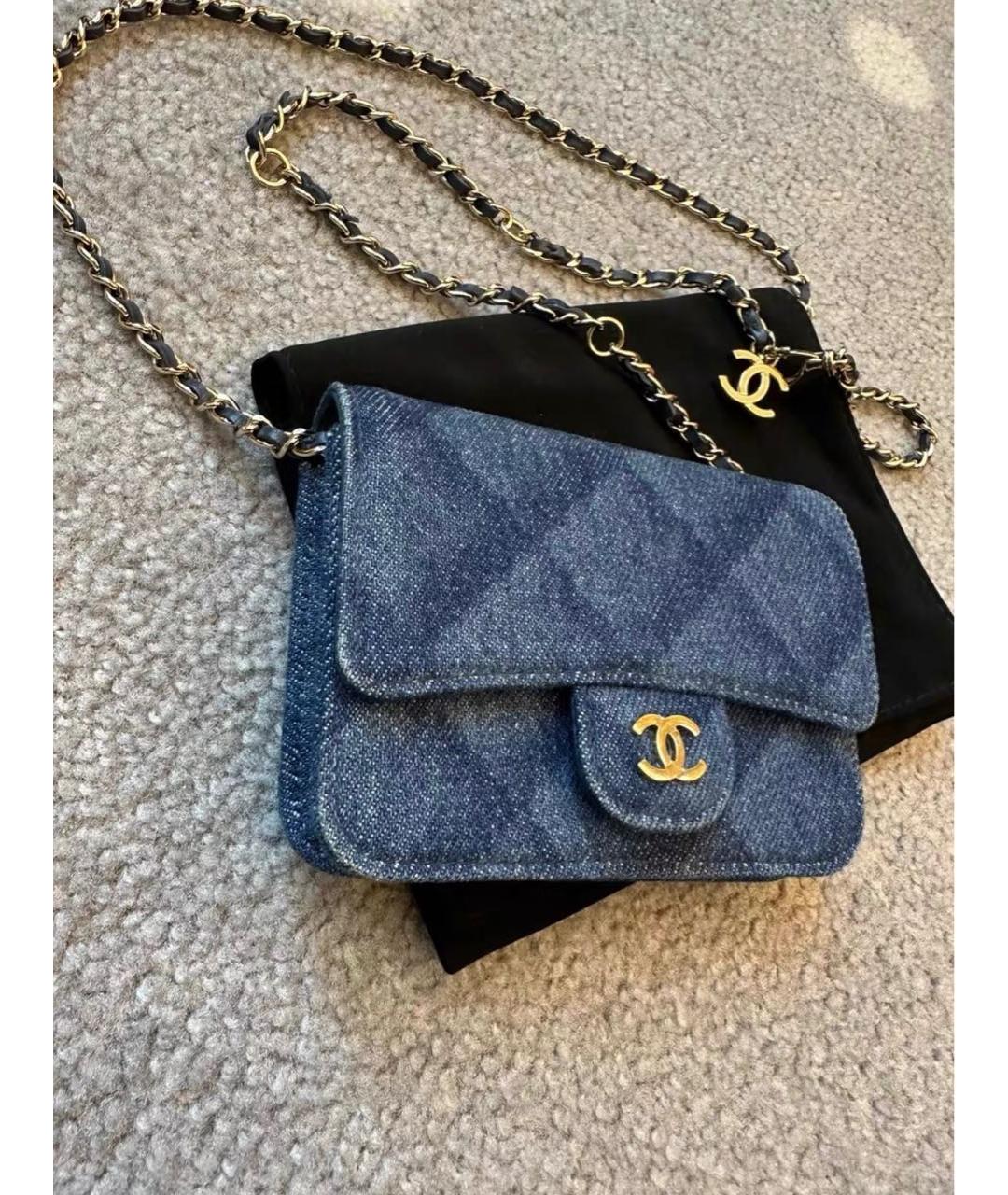 CHANEL Синяя деним поясная сумка, фото 3