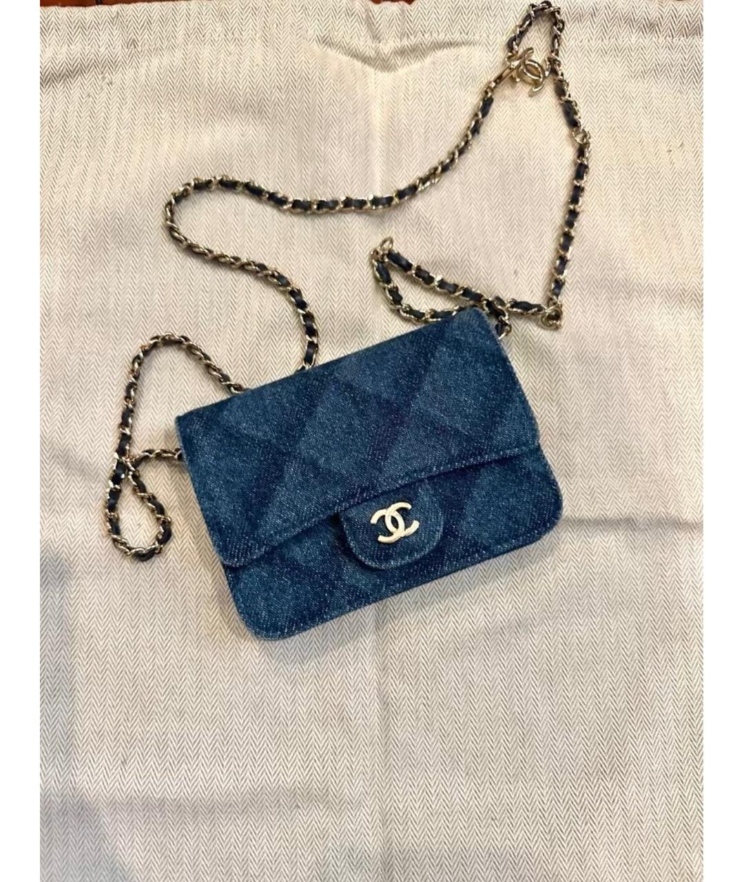 CHANEL Синяя деним поясная сумка, фото 4