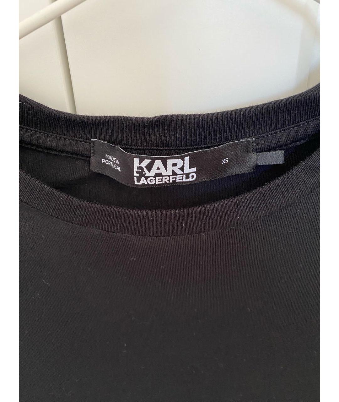 KARL LAGERFELD Черная хлопковая футболка, фото 3