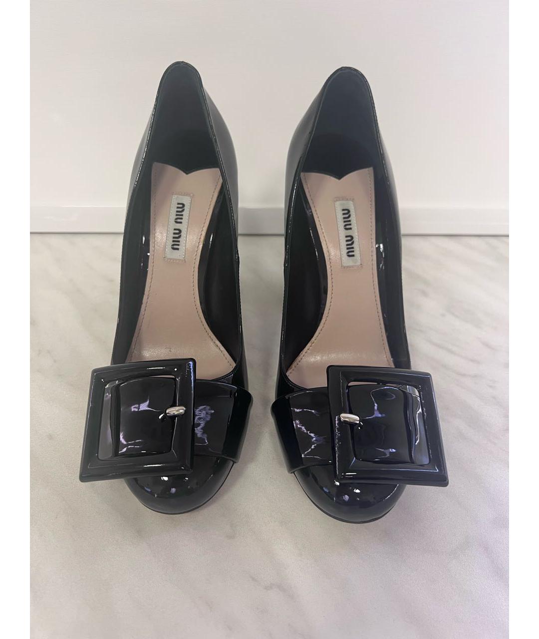 MIU MIU Черные туфли из лакированной кожи, фото 2