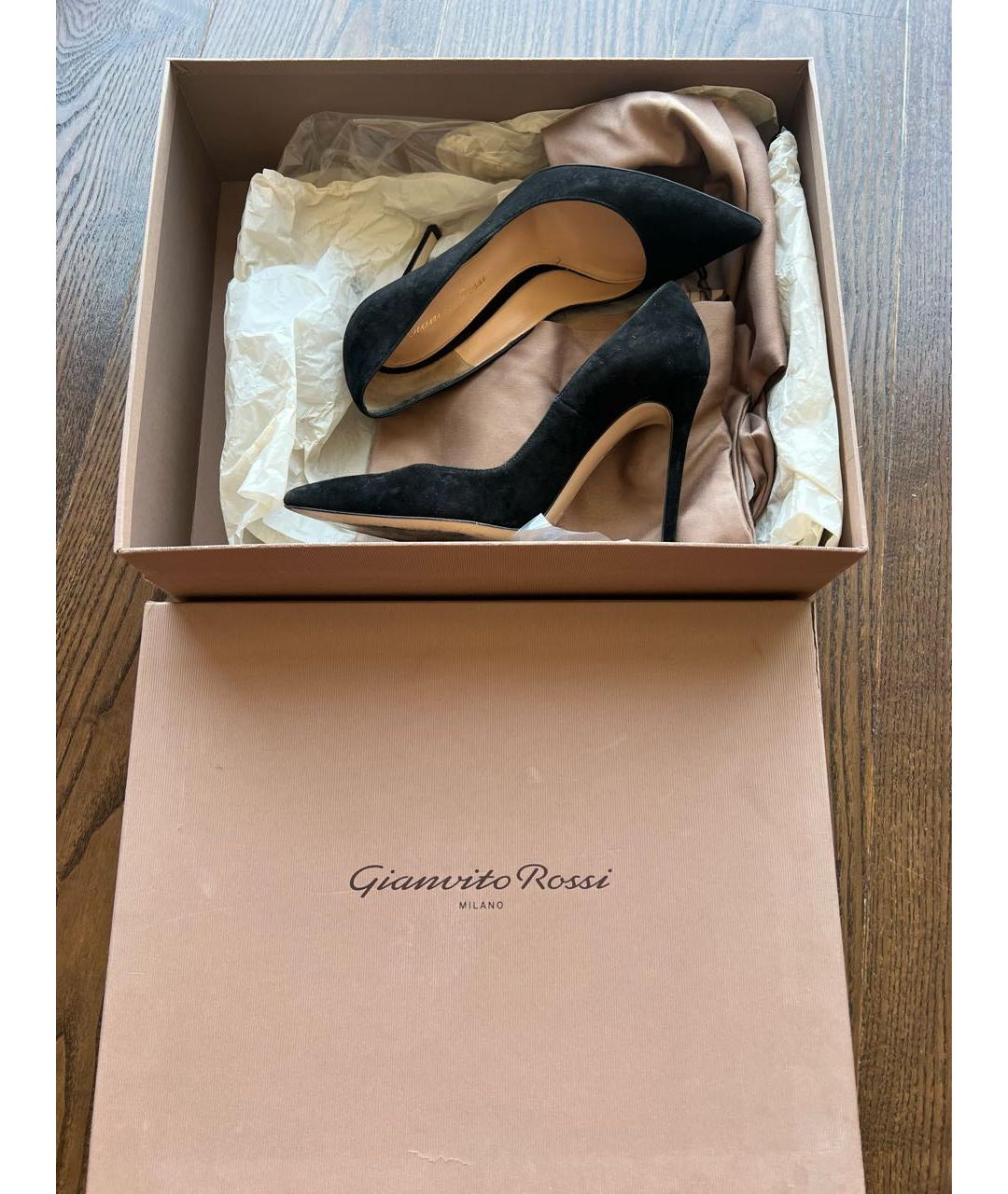 GIANVITO ROSSI Черные замшевые туфли, фото 2