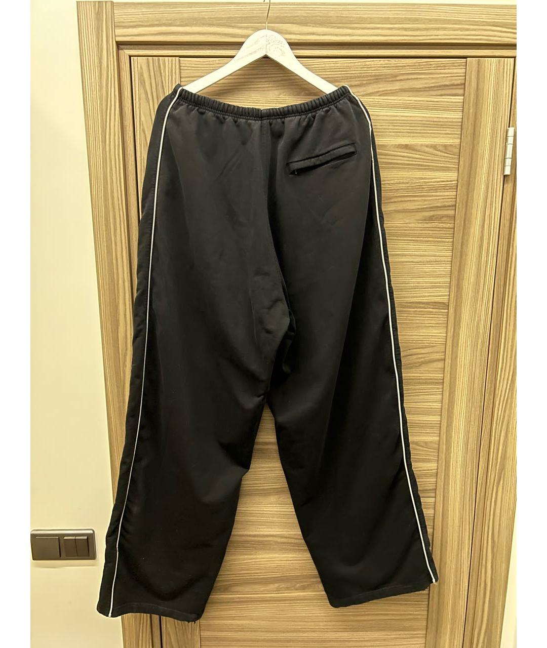 BALENCIAGA Черные хлопковые повседневные брюки, фото 2