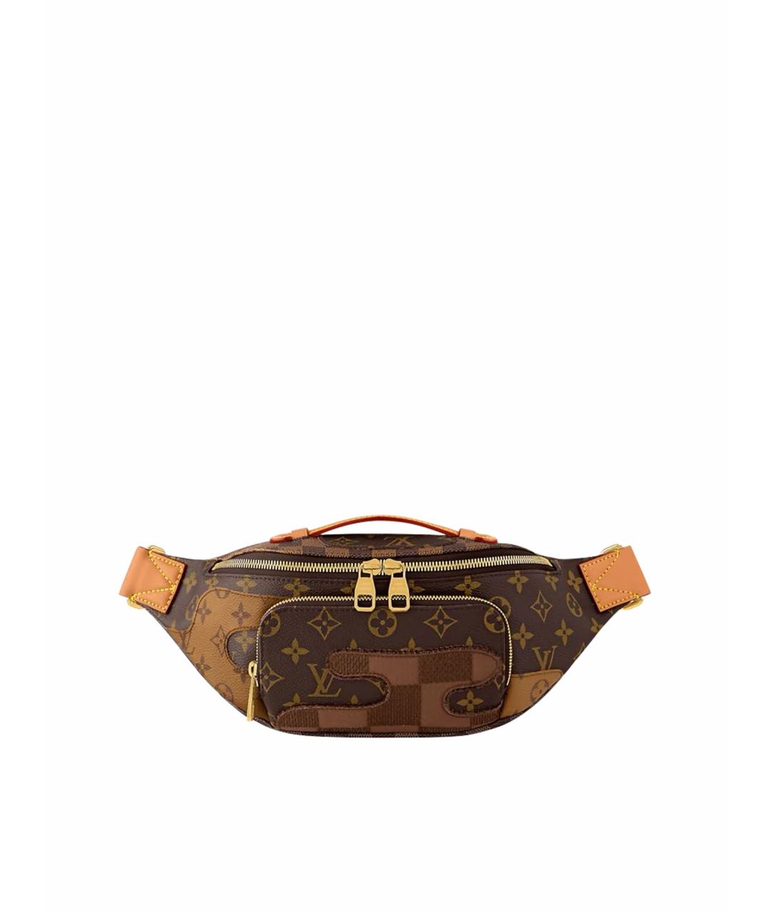 LOUIS VUITTON Коричневая кожаная барсетка, фото 5