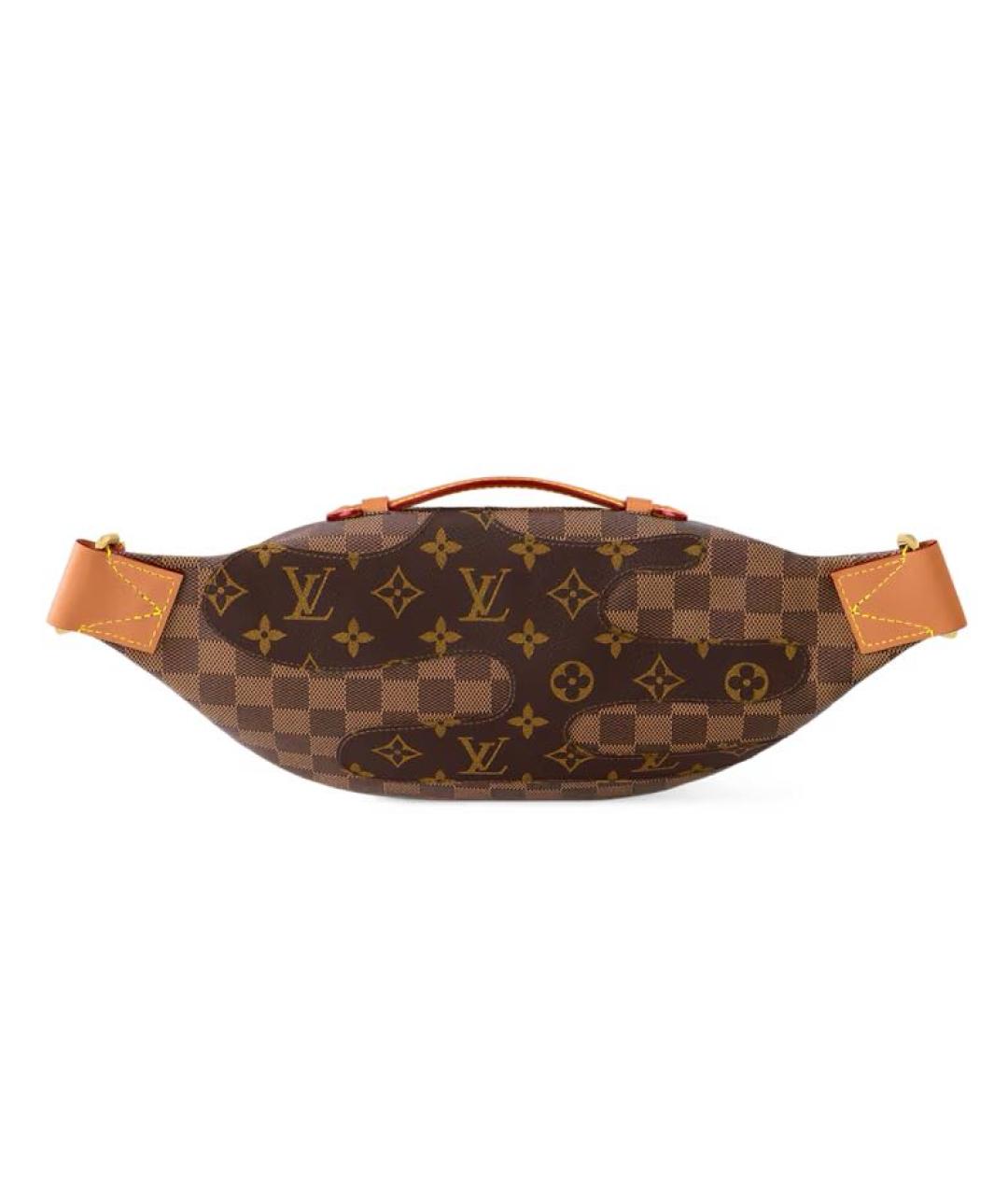 LOUIS VUITTON Коричневая кожаная барсетка, фото 4