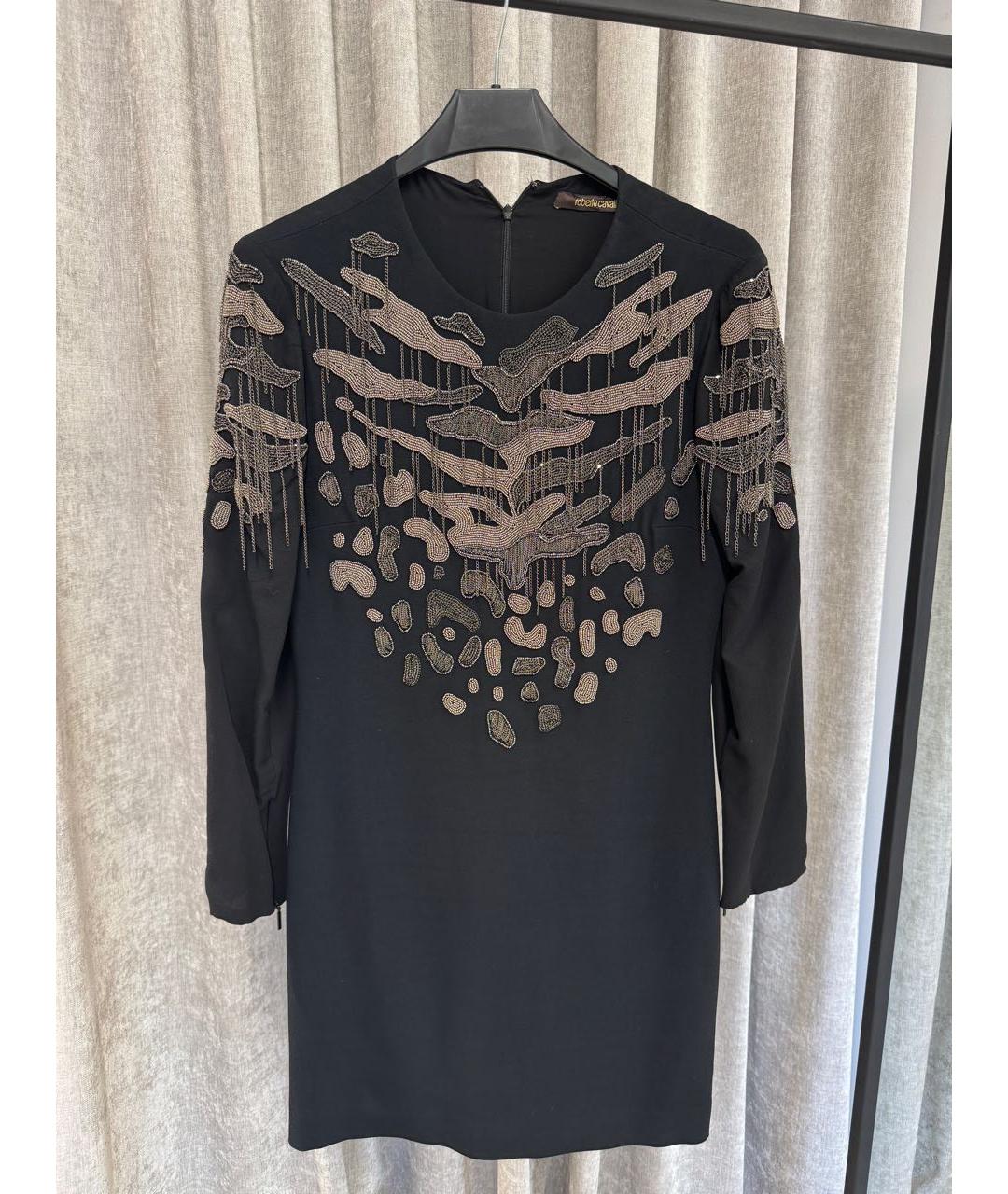 ROBERTO CAVALLI Черное полиамидовое коктейльное платье, фото 5