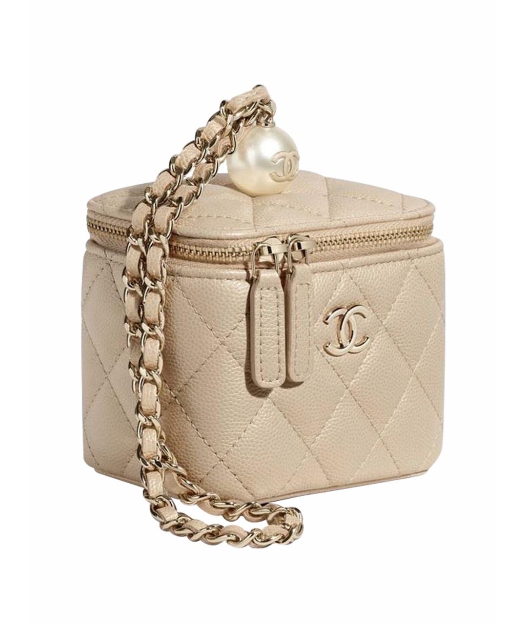 CHANEL Бежевая кожаная сумка через плечо, фото 1