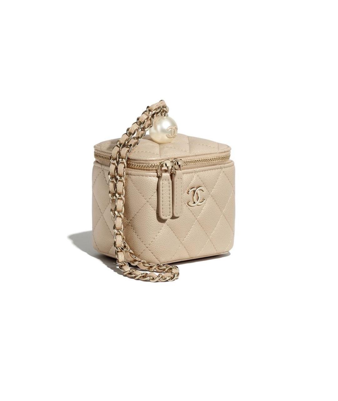 CHANEL Бежевая кожаная сумка через плечо, фото 9