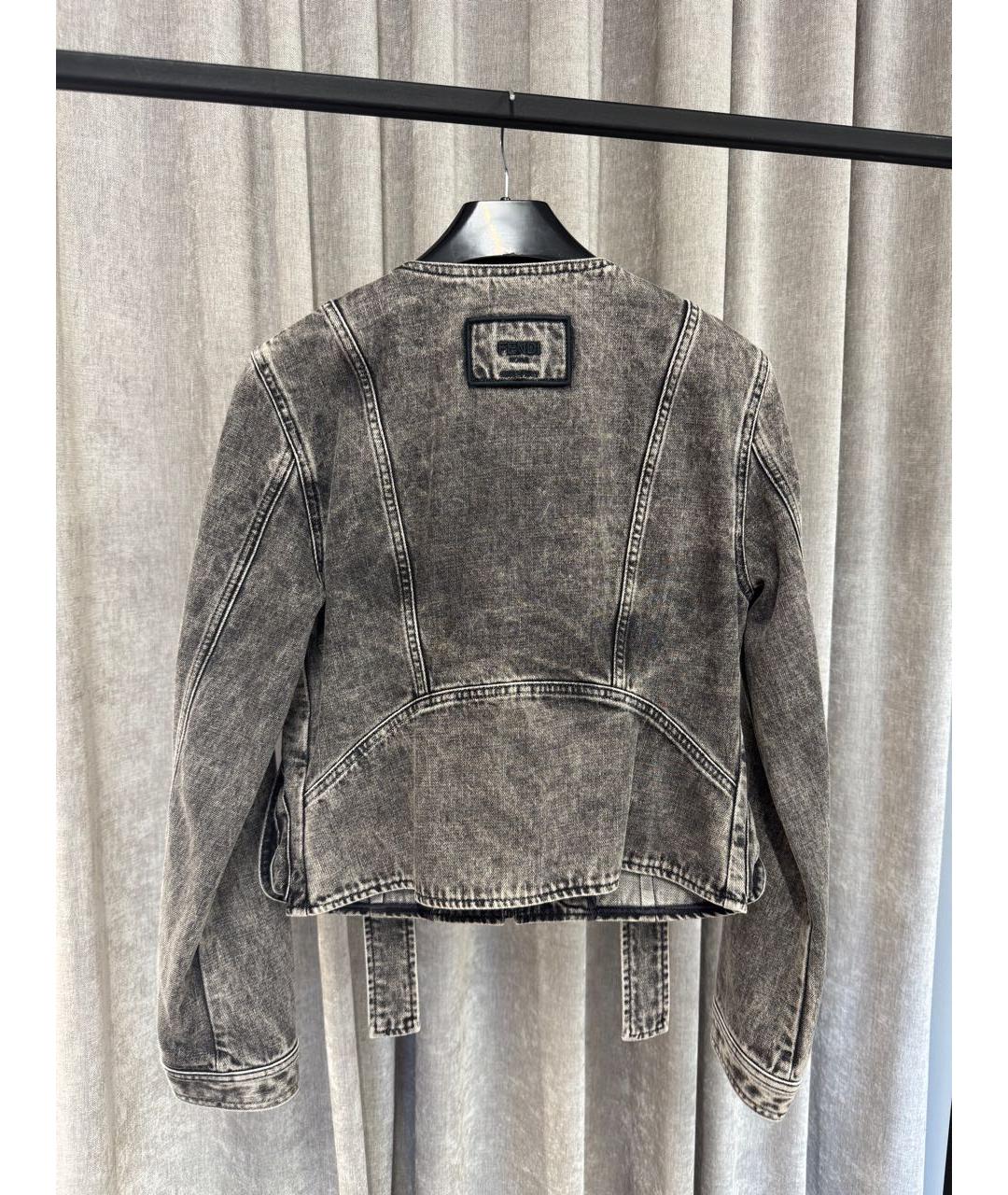 FENDI Антрацитовый хлопковый костюм с юбками, фото 4