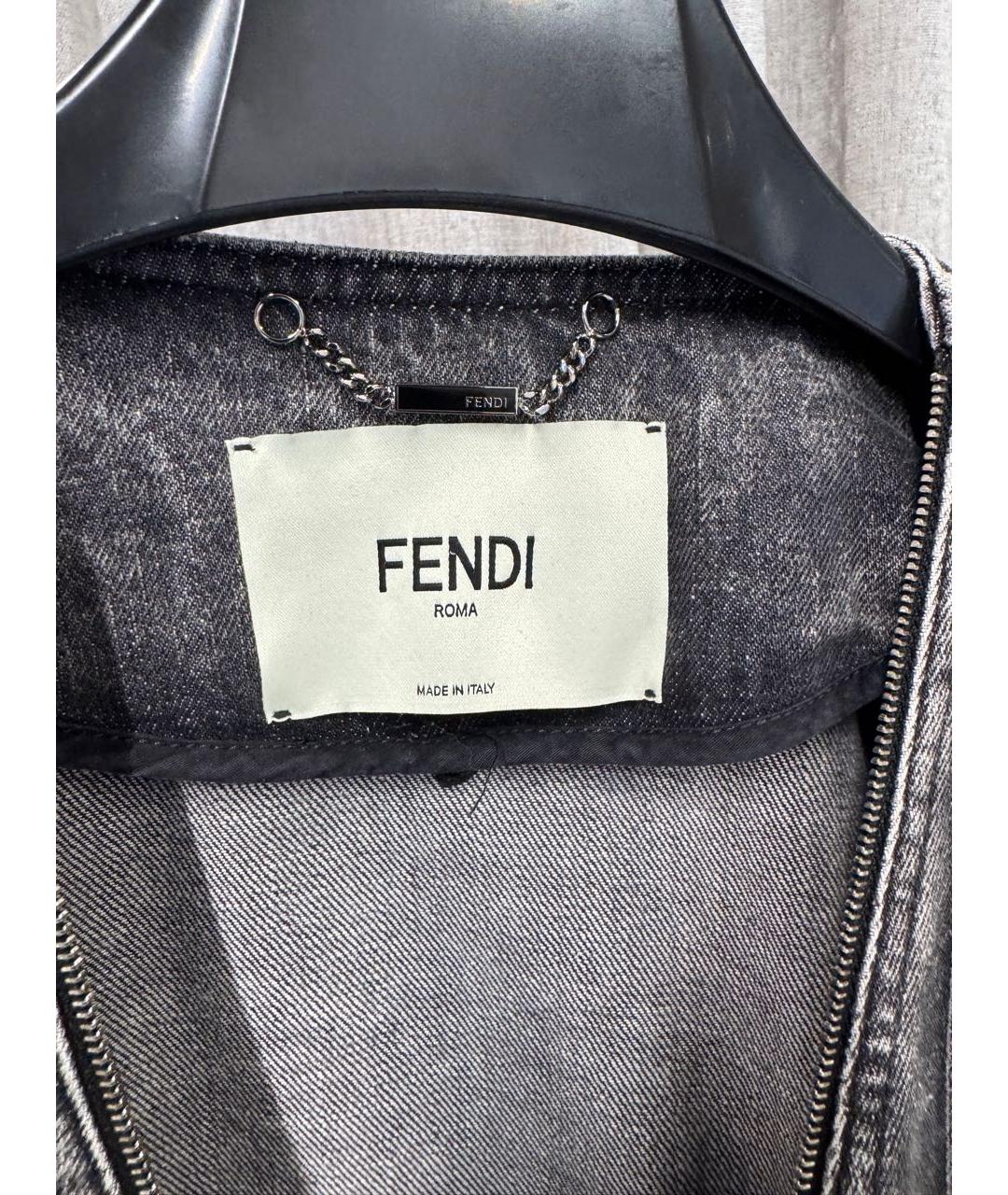 FENDI Антрацитовый хлопковый костюм с юбками, фото 3