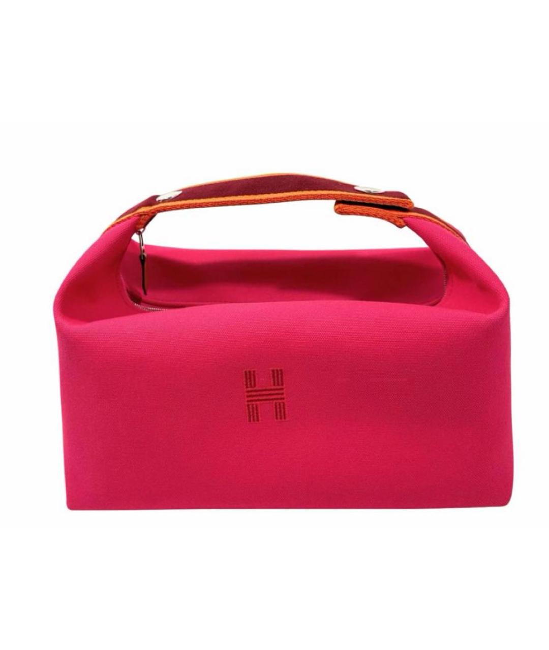 HERMES Розовая тканевая косметичка, фото 9