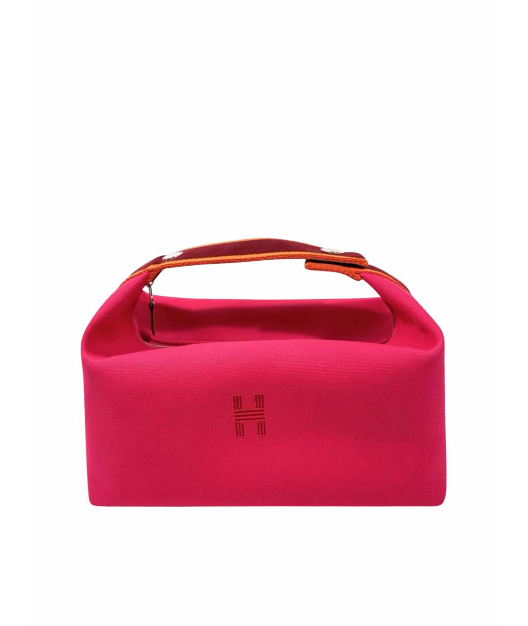 HERMES Розовая тканевая косметичка, фото 1