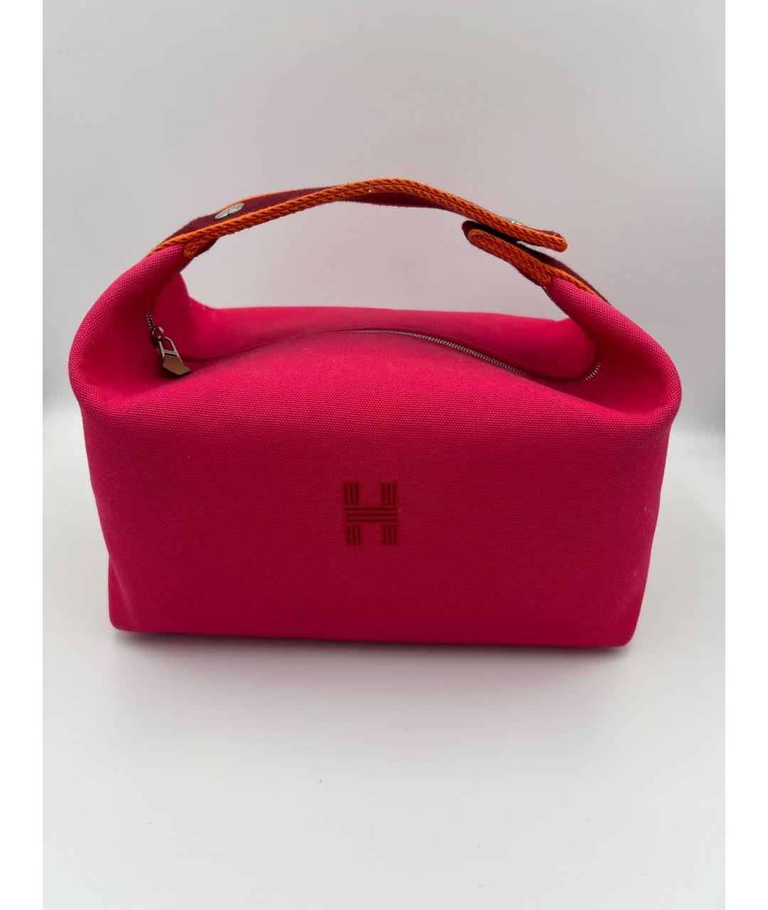 HERMES Розовая тканевая косметичка, фото 2