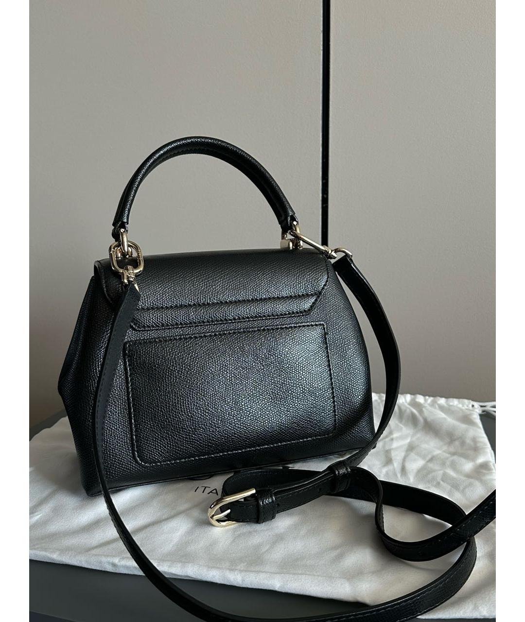 FURLA Черная кожаная сумка с короткими ручками, фото 3