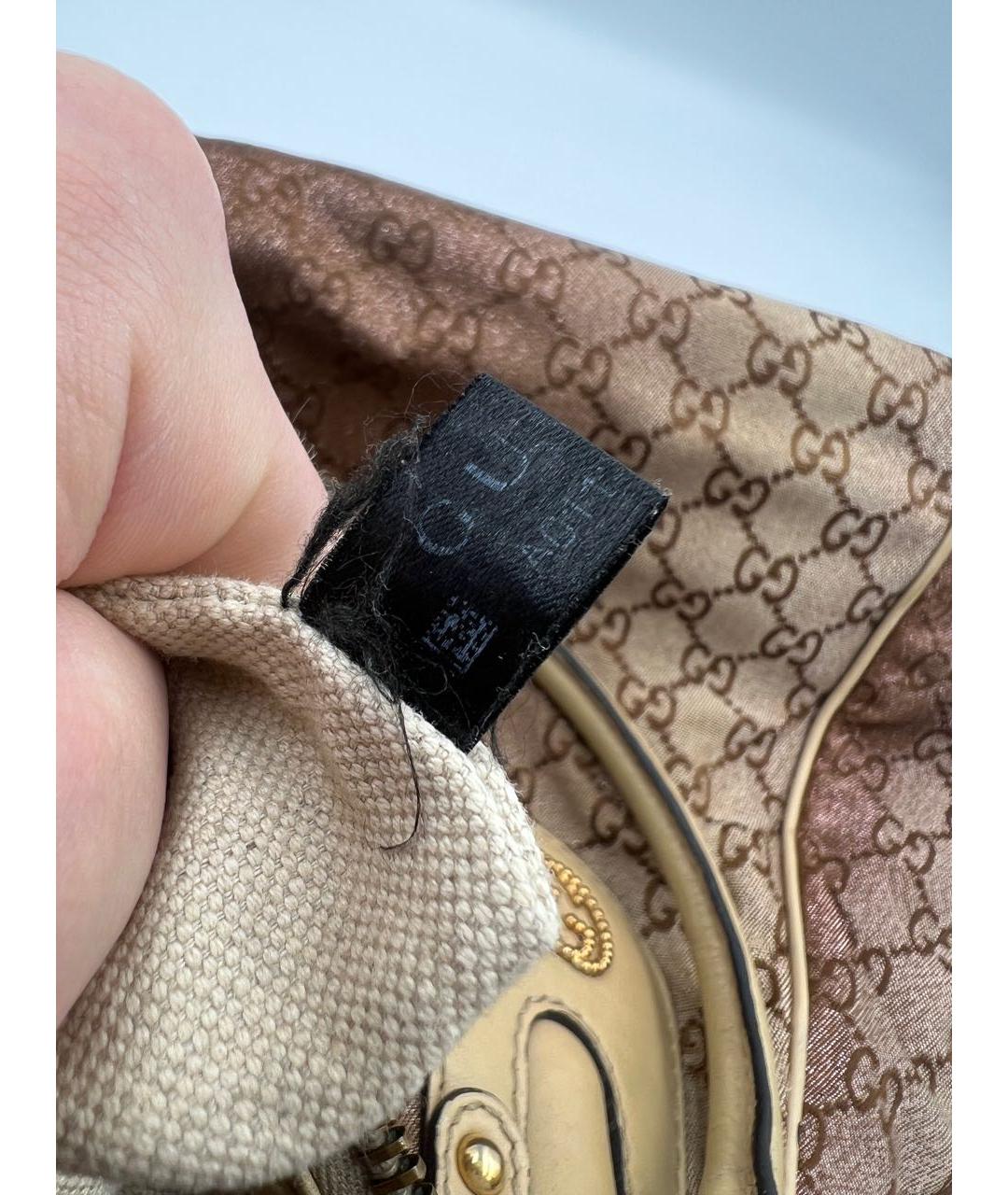GUCCI Бежевая тканевая сумка тоут, фото 7