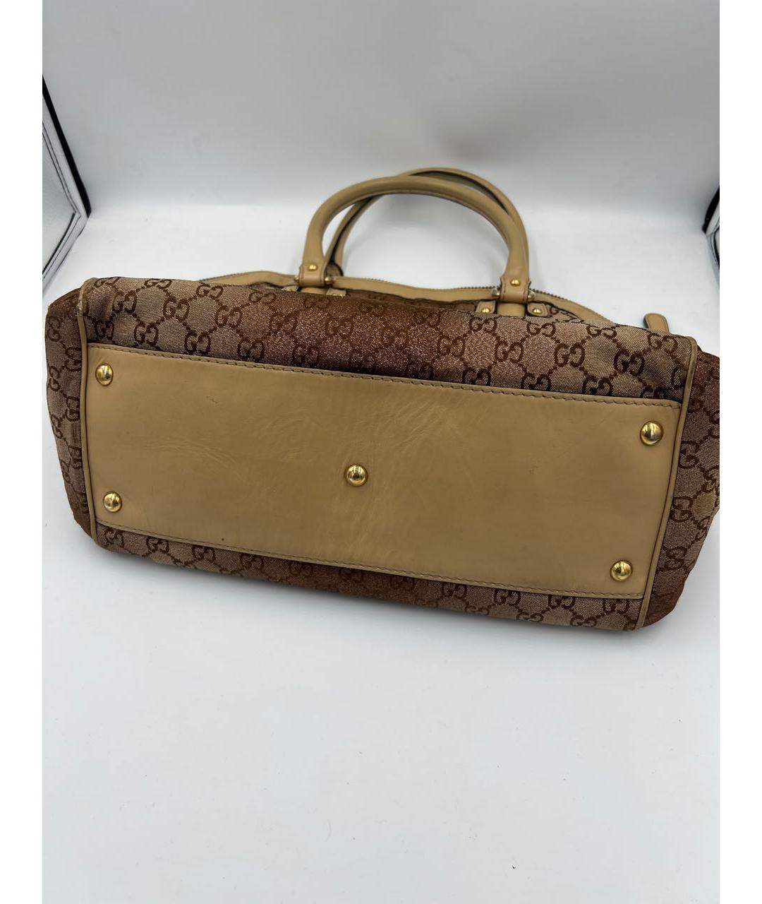 GUCCI Бежевая тканевая сумка тоут, фото 3
