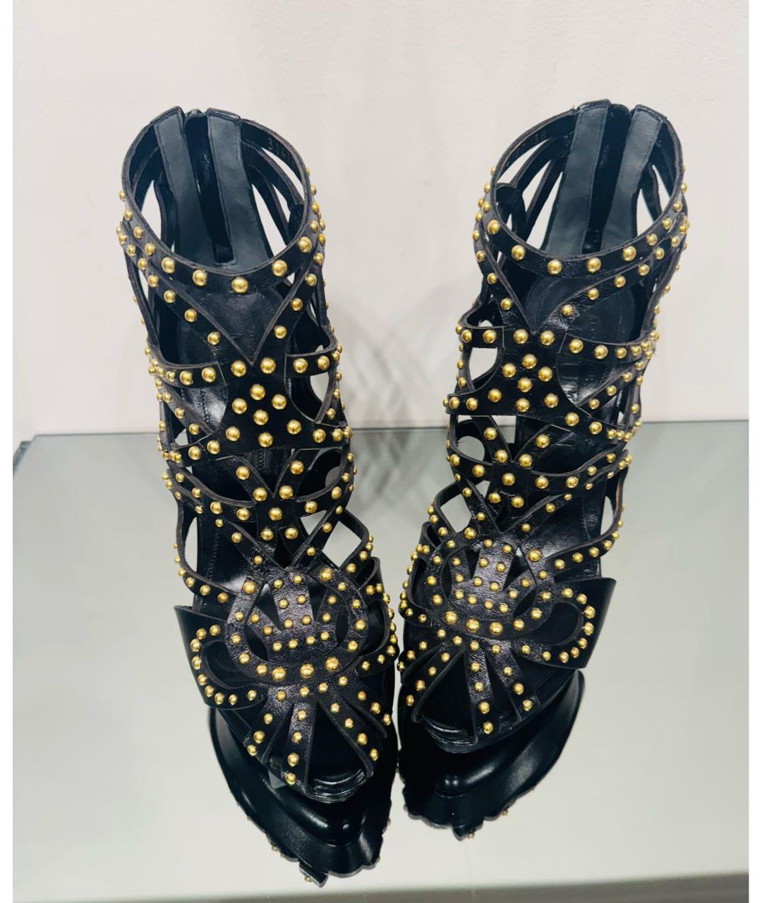 ALEXANDER MCQUEEN Черные кожаные ботильоны, фото 2