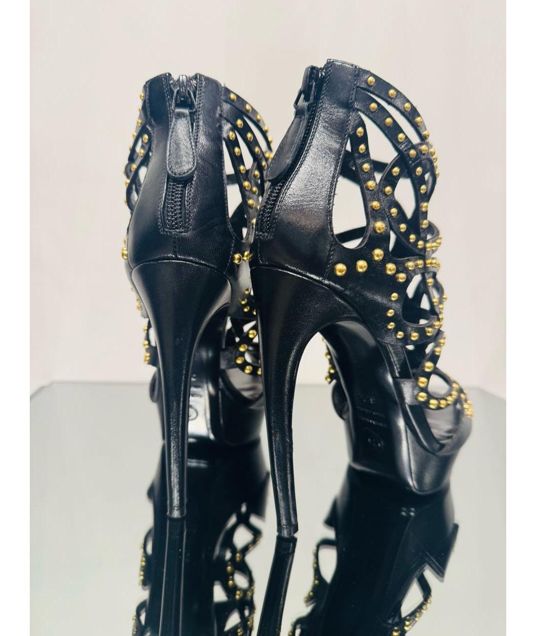 ALEXANDER MCQUEEN Черные кожаные ботильоны, фото 3