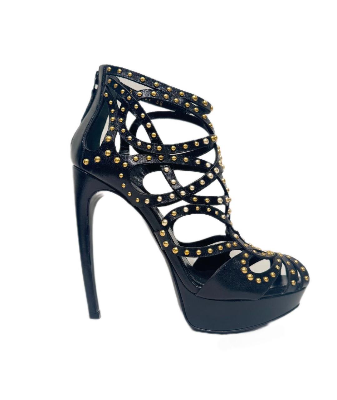 ALEXANDER MCQUEEN Черные кожаные ботильоны, фото 8