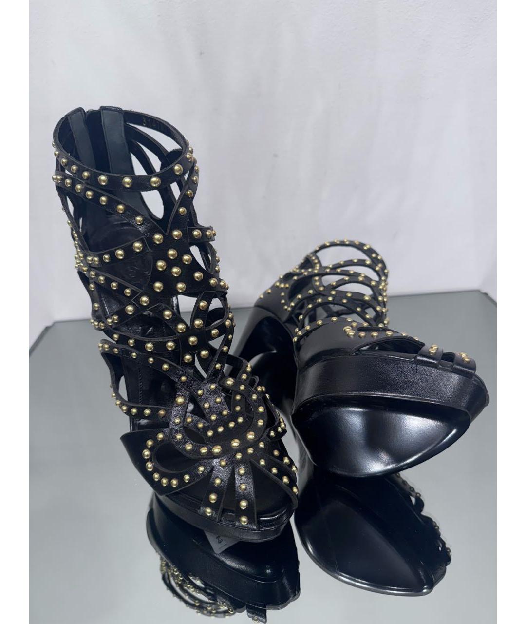 ALEXANDER MCQUEEN Черные кожаные ботильоны, фото 5