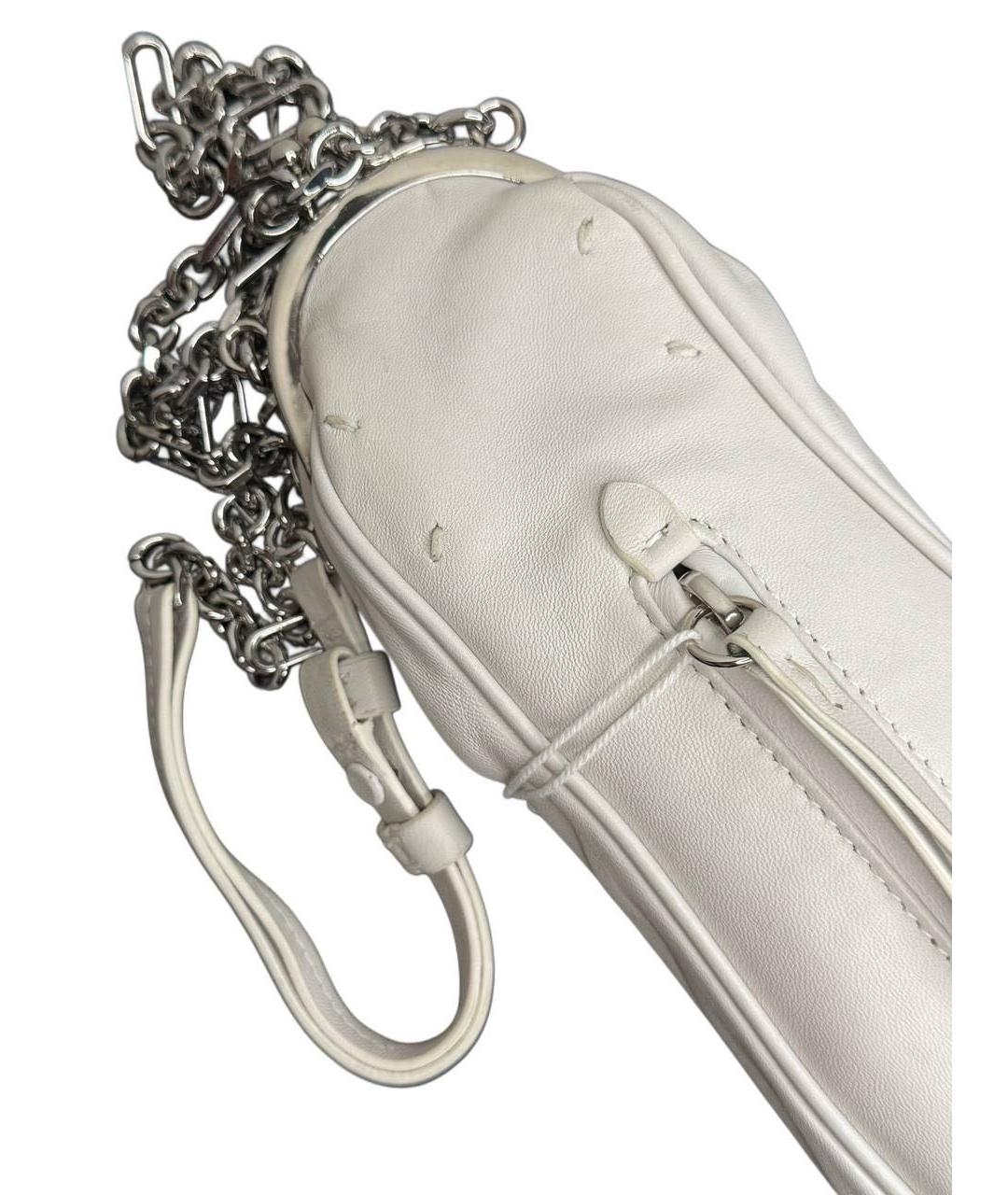 MAISON MARGIELA Белая кожаная сумка через плечо, фото 4
