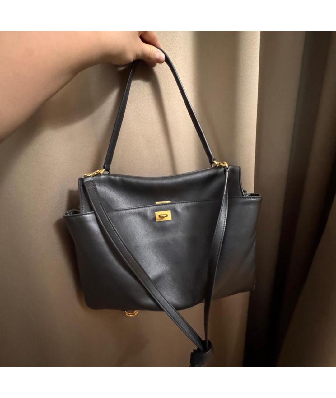 BALENCIAGA Черная кожаная сумка с короткими ручками, фото 6
