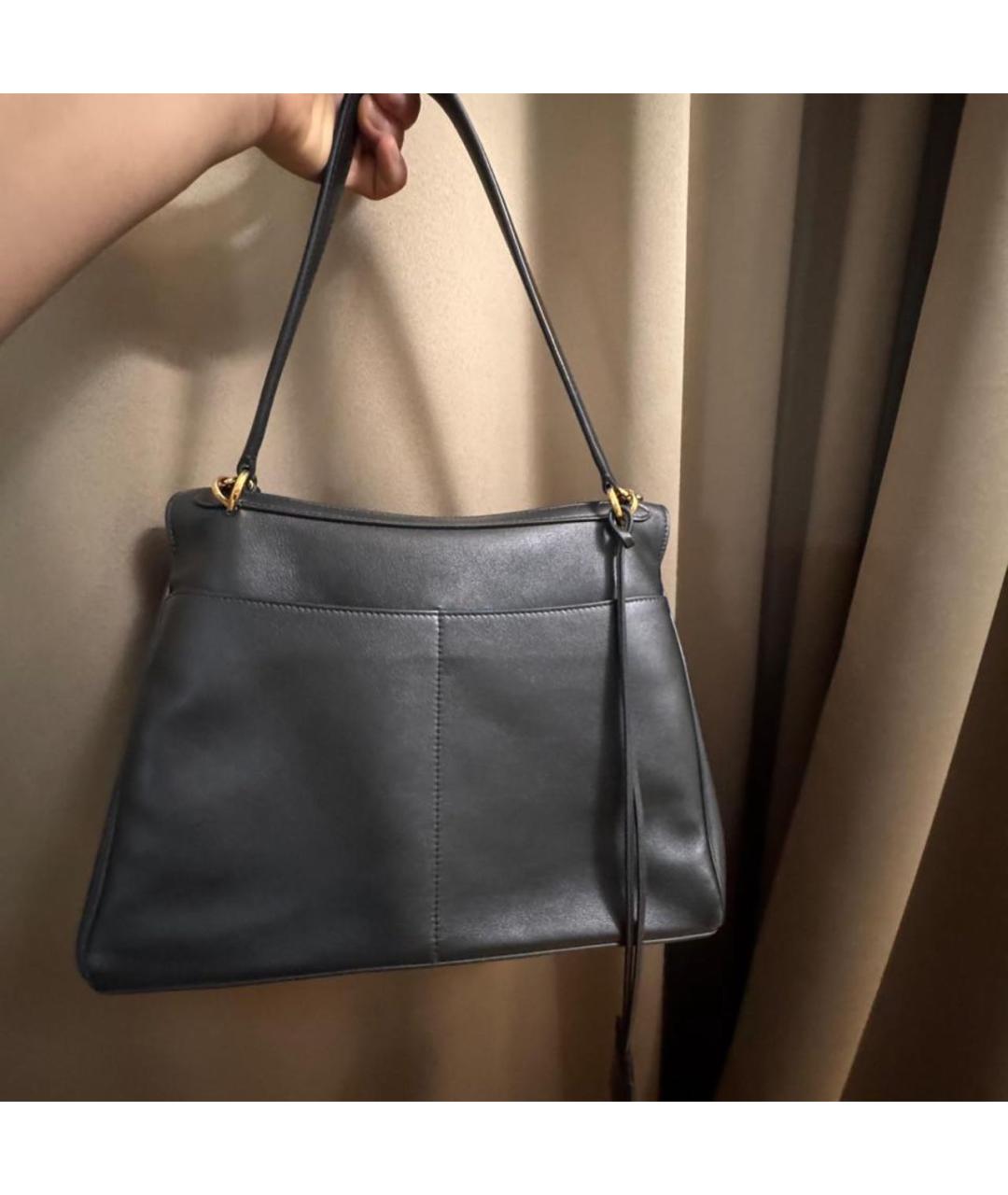 BALENCIAGA Черная кожаная сумка с короткими ручками, фото 3
