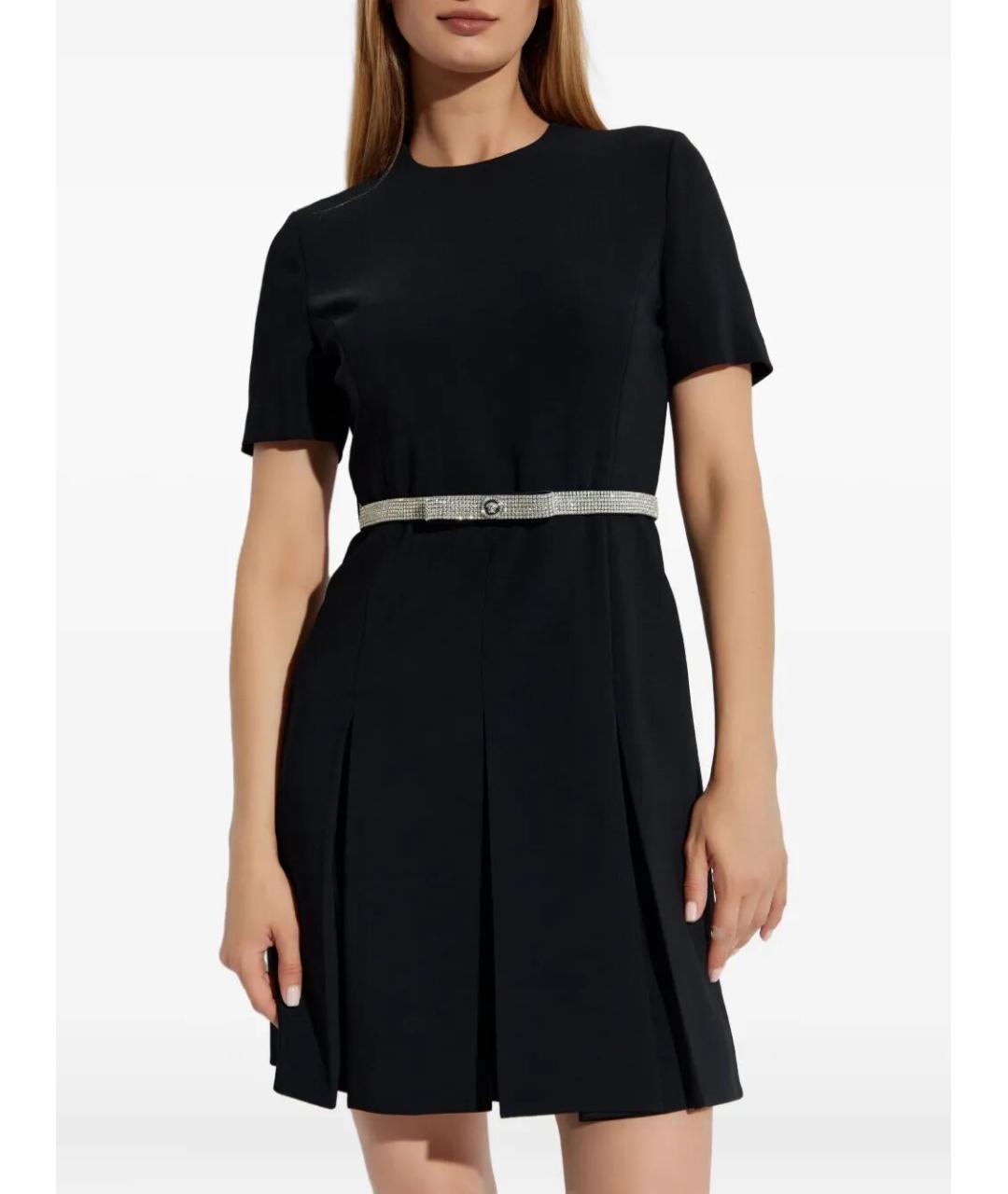 VERSACE Черное ацетатное повседневное платье, фото 4