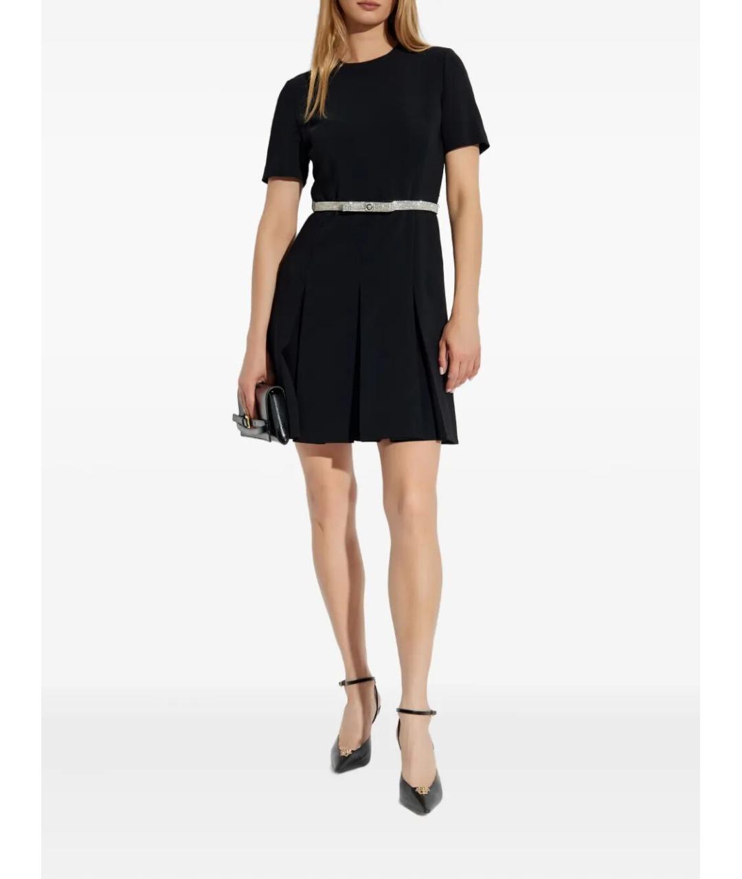 VERSACE Черное ацетатное повседневное платье, фото 2