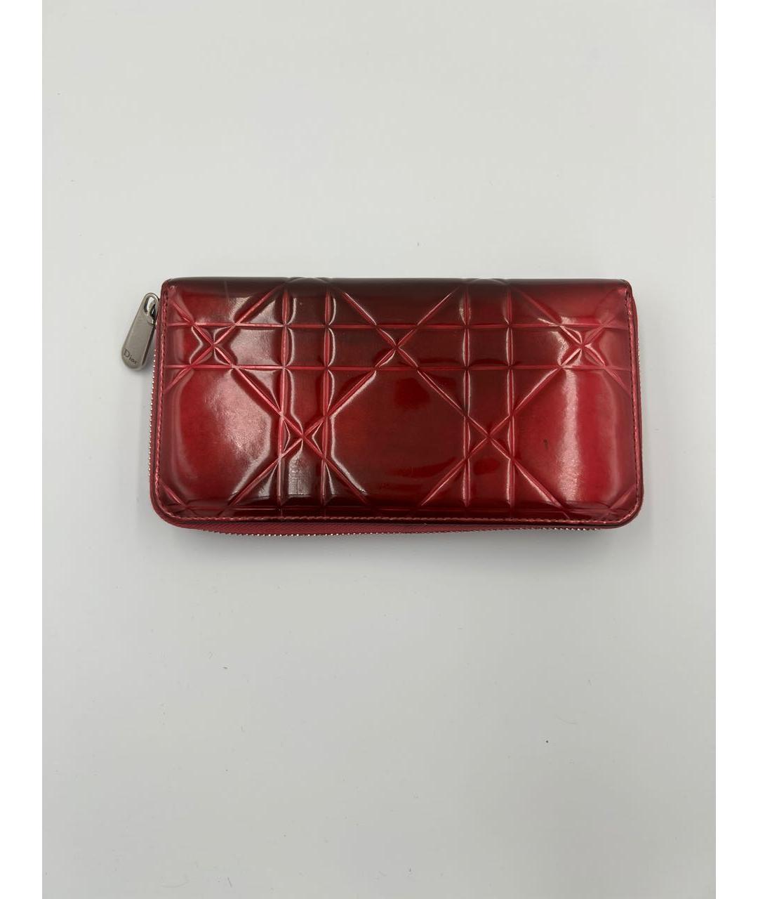 CHRISTIAN DIOR Бордовый кошелек из лакированной кожи, фото 9